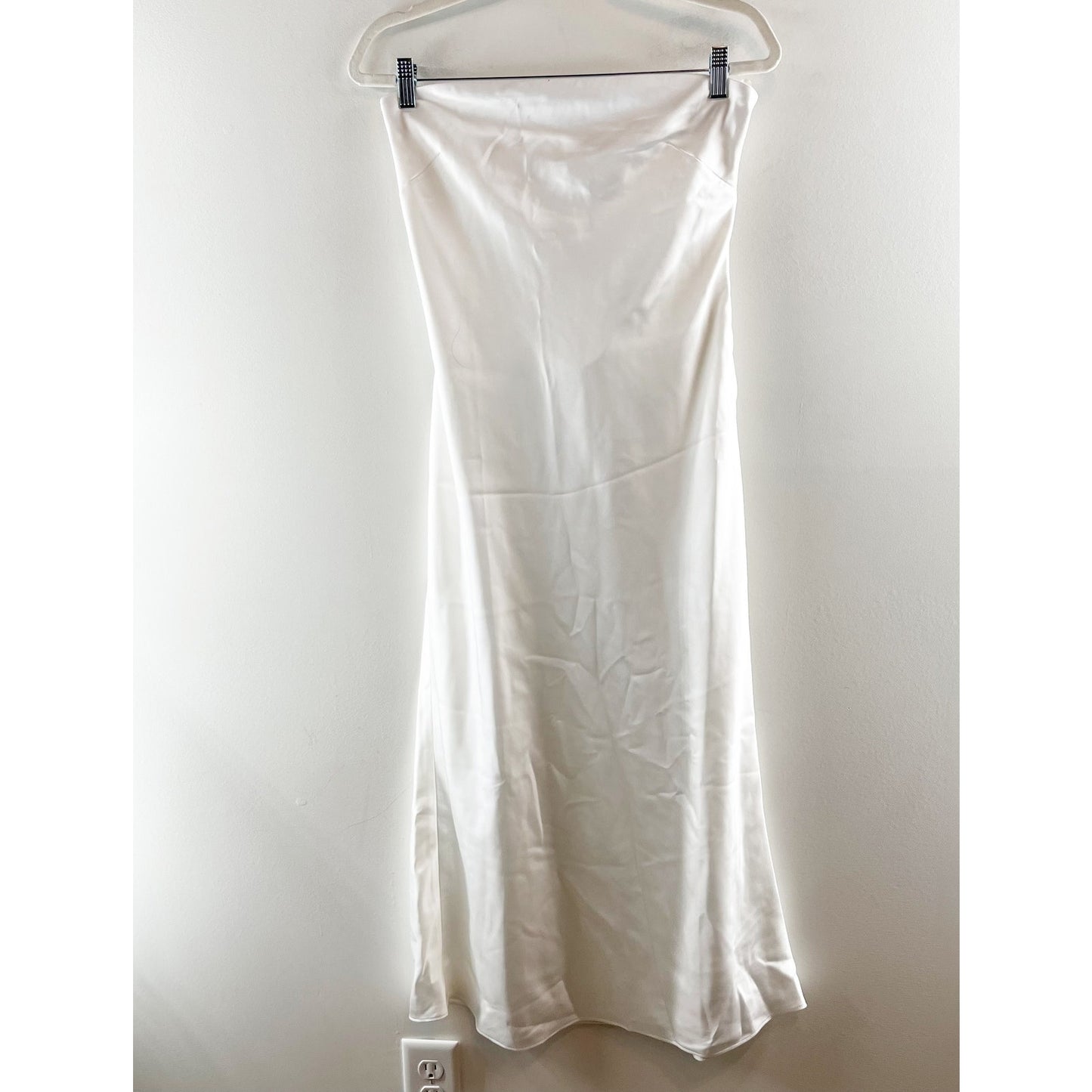 Sachin & Babi Aubrey Open Cutout Back Strapless Midi Slip Dress White 8