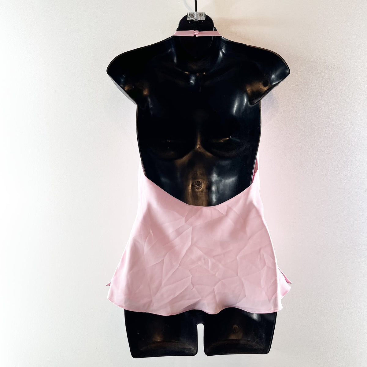 Aritzia Ten Audience High Neck Halter Satin Tank Top Milkshake Pink 4