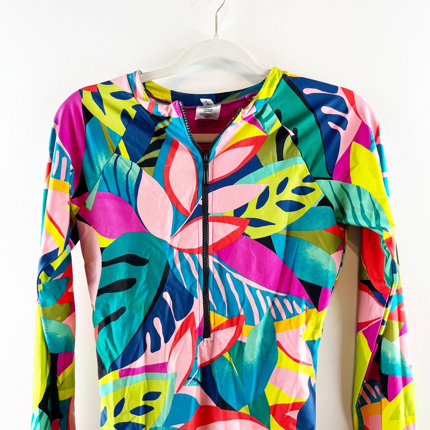 Trina Turk Rainforest Open Back Paddlesuit Long Sleeve One-Piece Swimsuit