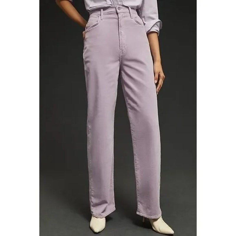 Mother The Tunnel Vision Sneak Hopscotch High Rise Straight Corduroy Purple 30