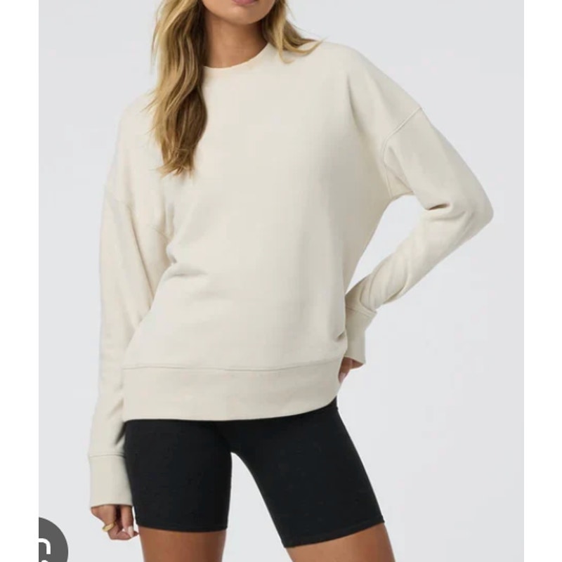 Vuori Sedona Weekender Crew Pullover Sweatshirt Bone Cream Ivory Small
