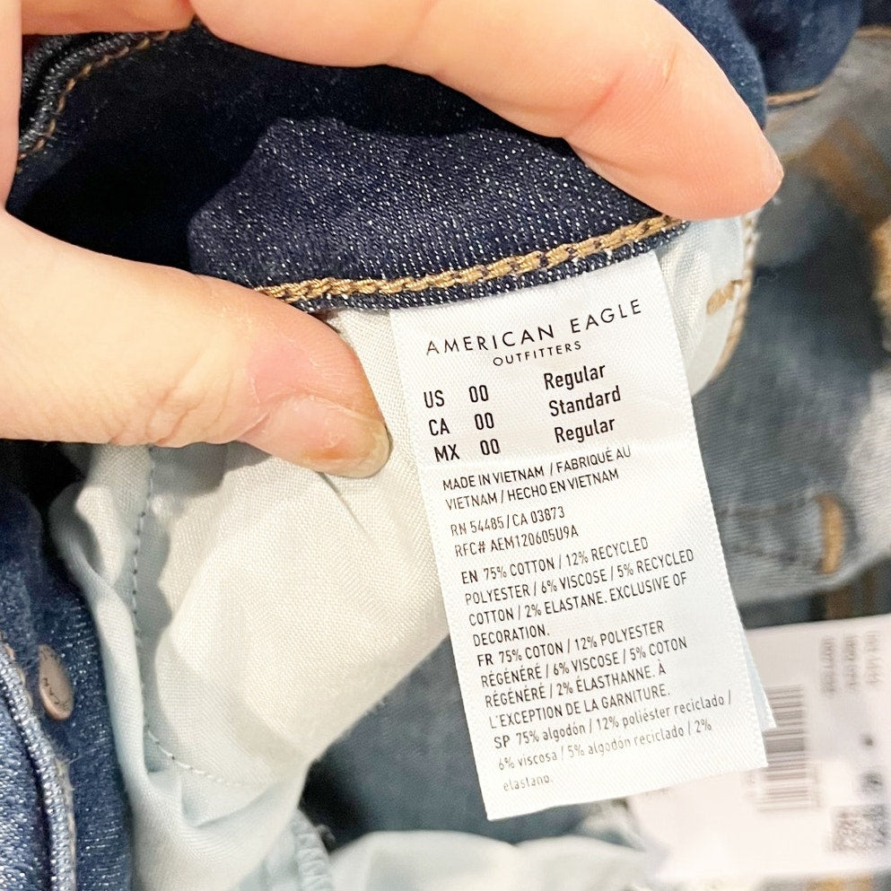 American Eagle Curvy Kick Boot Cut Jeans Blue 00