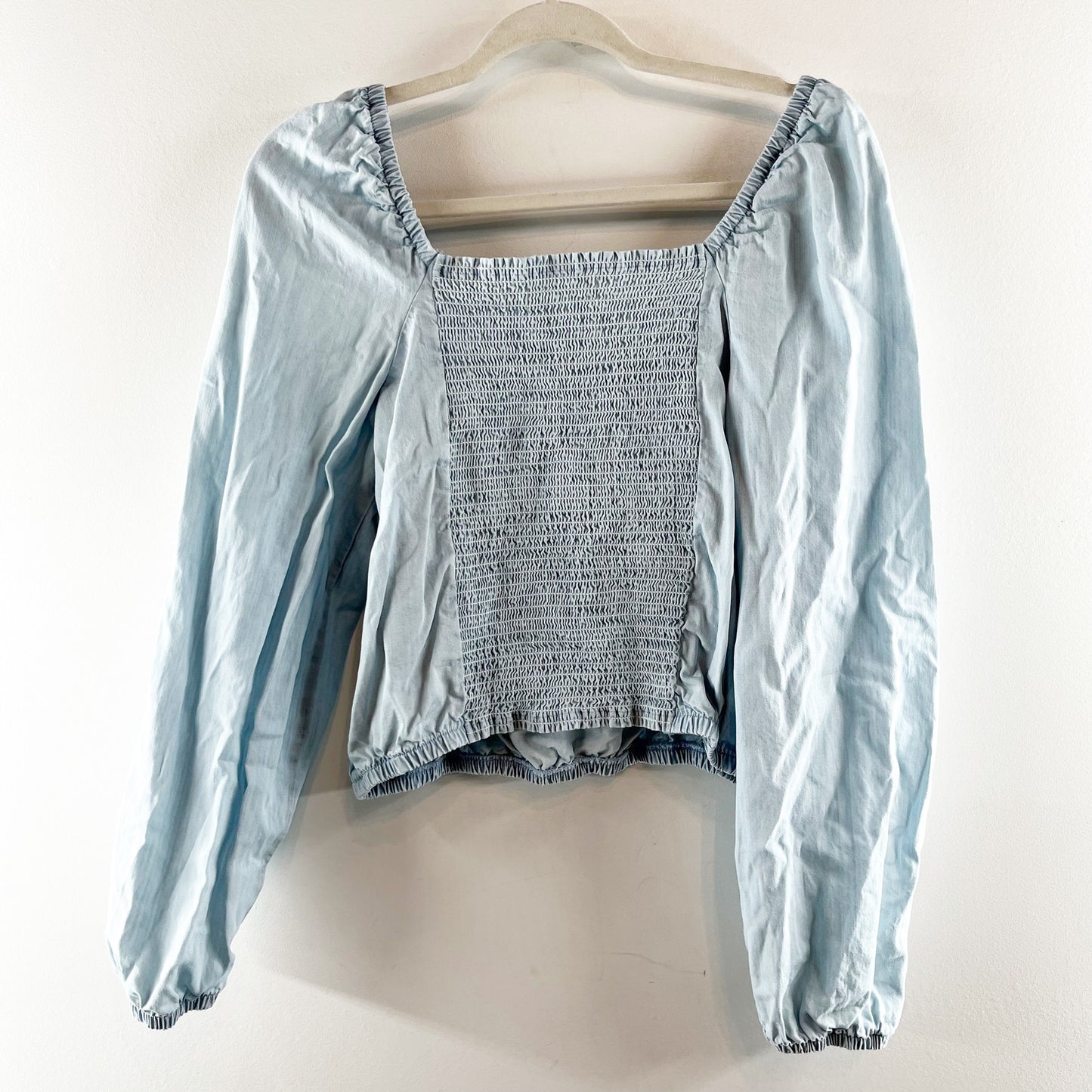 Cloth & Stone Long Sleeve Chambray Shirt Top Blue XL