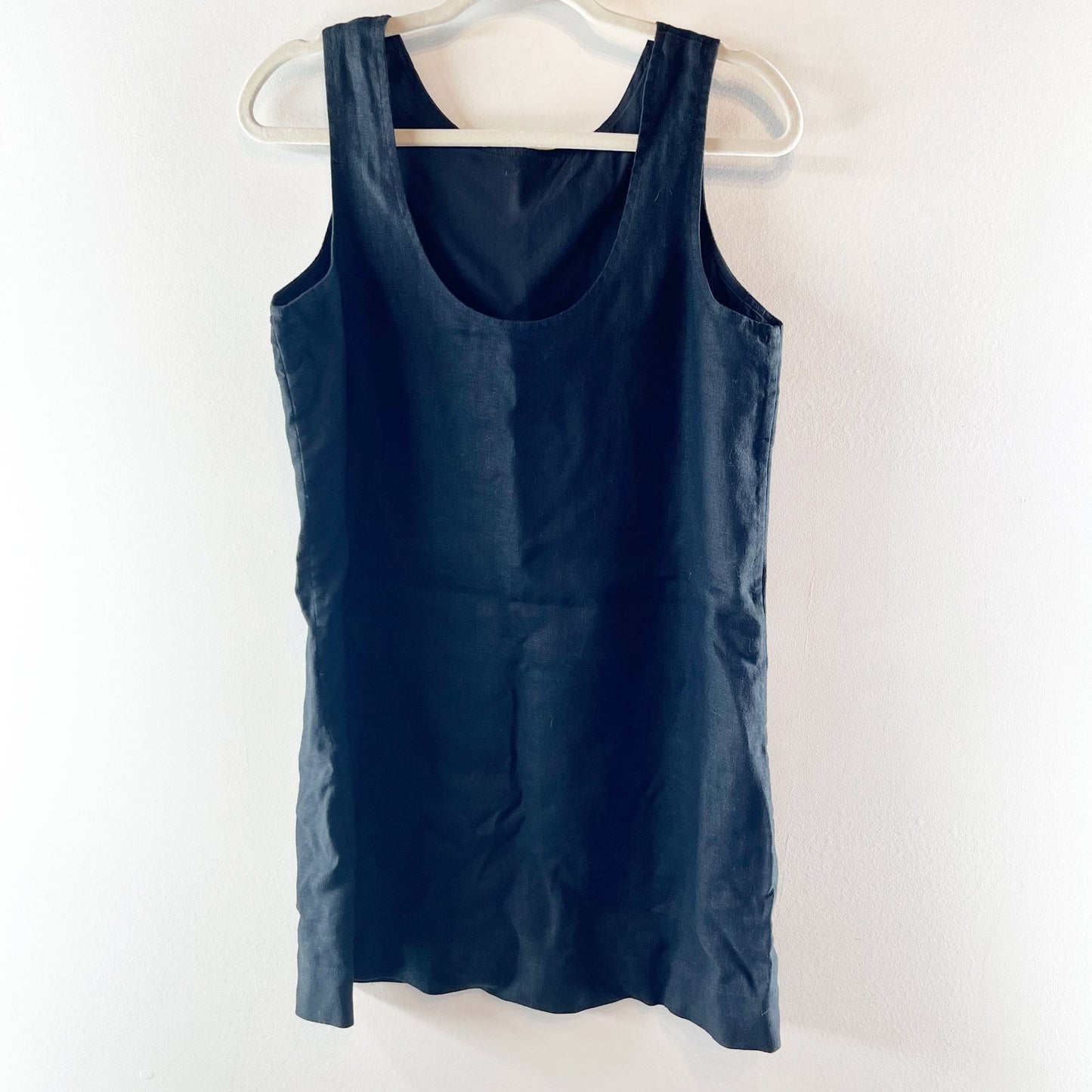 Rails Lindsey Linen Sleeveless Mini Shift Dress Black Medium
