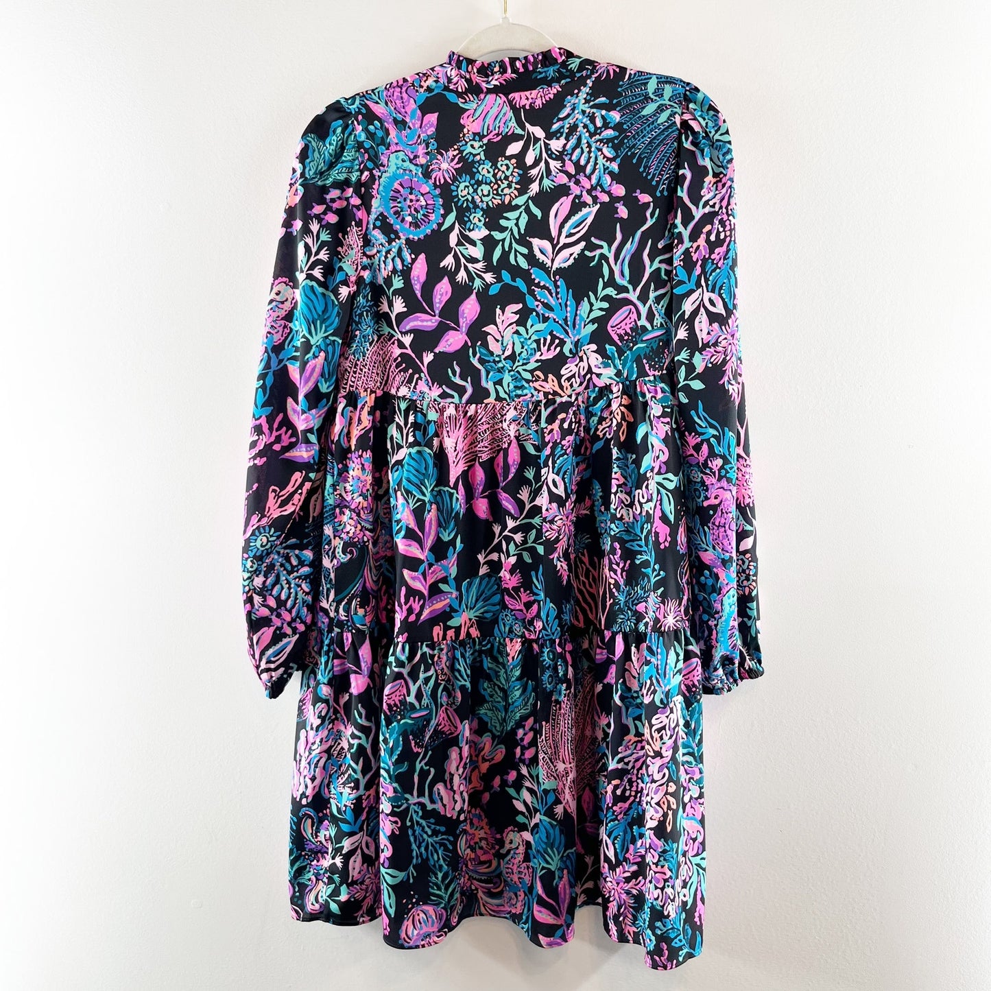Lilly Pulitzer Arella Swing Long Sleeve Mini Dress Pink Blue XS