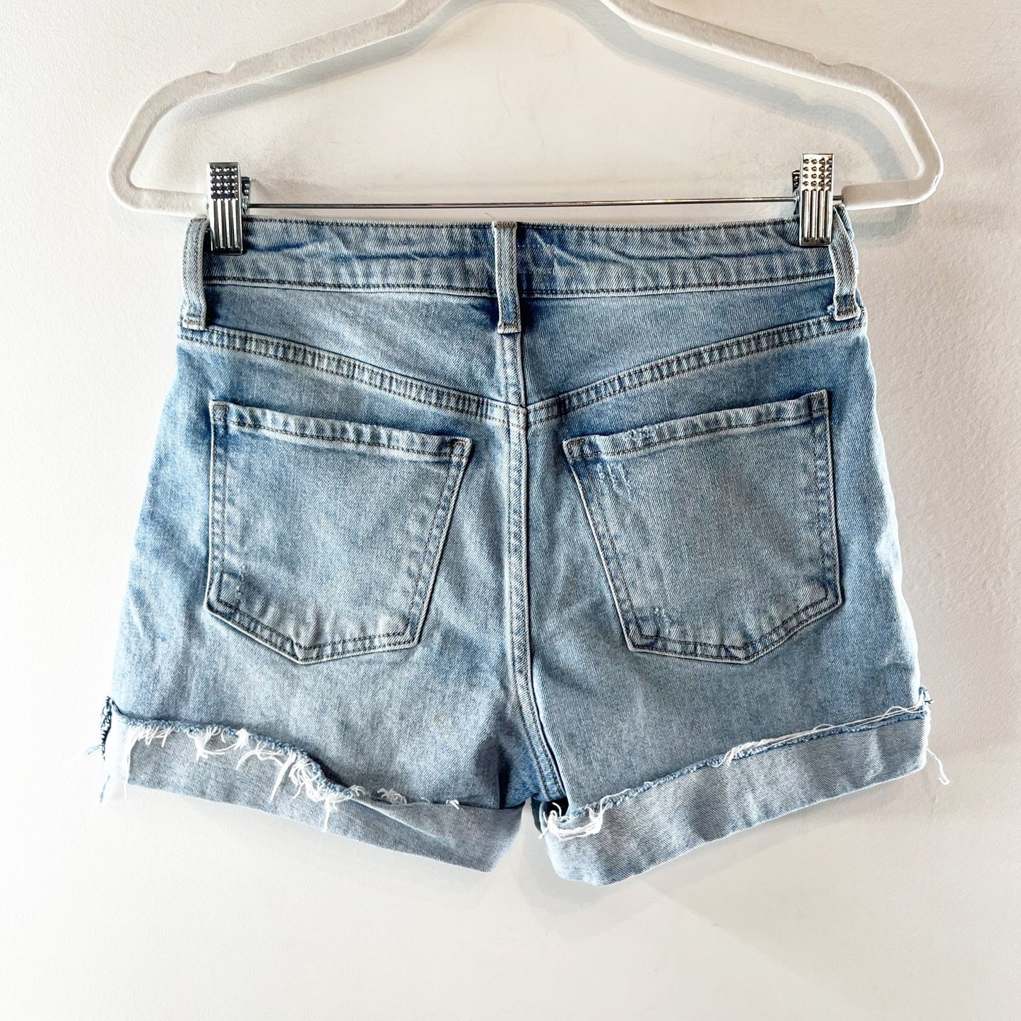 Kut From The Kloth Jane Mid Rise Cuffed Hem Jean Denim Shorts Blue 0