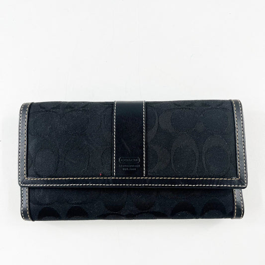Coach Signature C Tri Fold Wallet Black