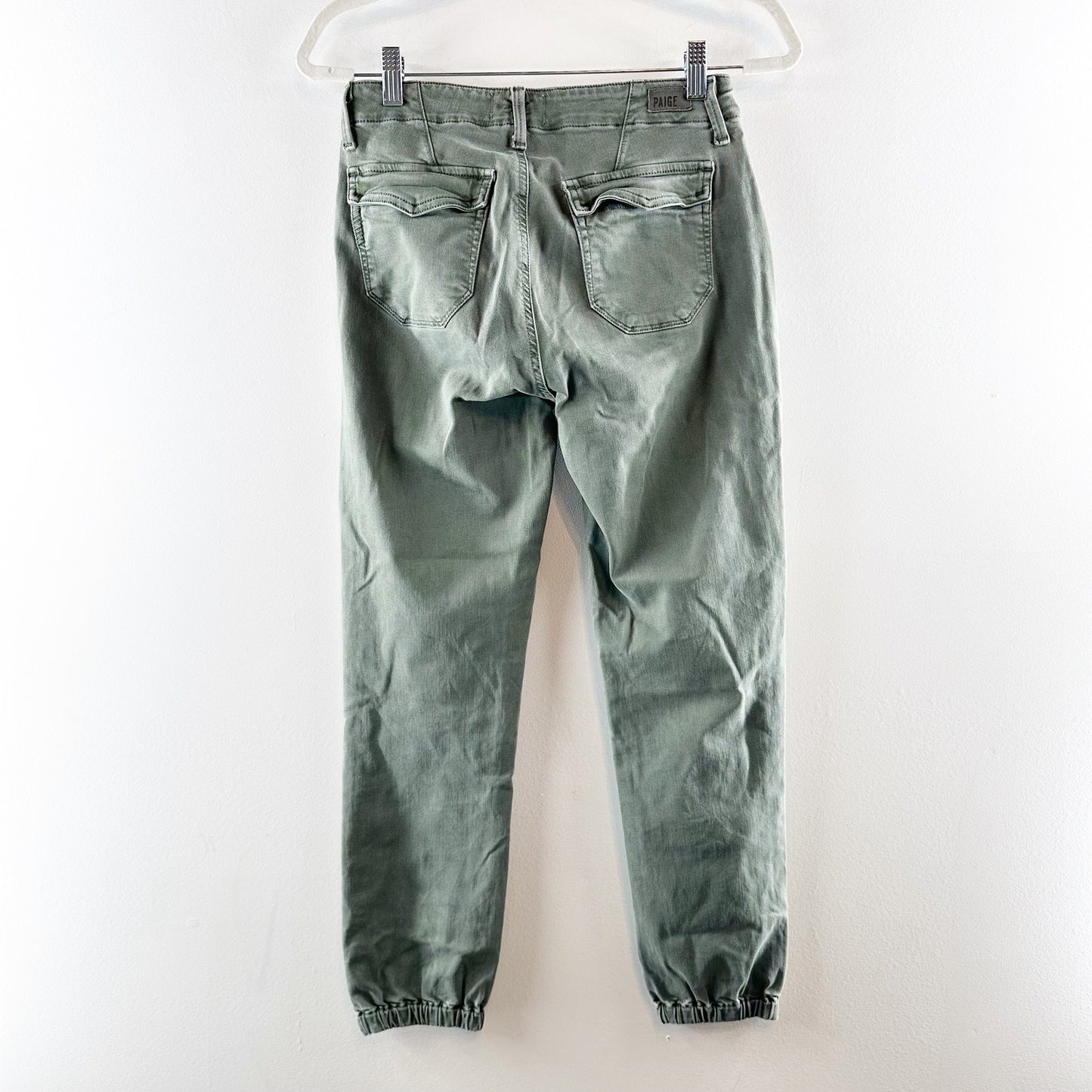 Paige Mayslie High Rise Cropped Jogger Pants Vintage Ivy Green 25 / 0