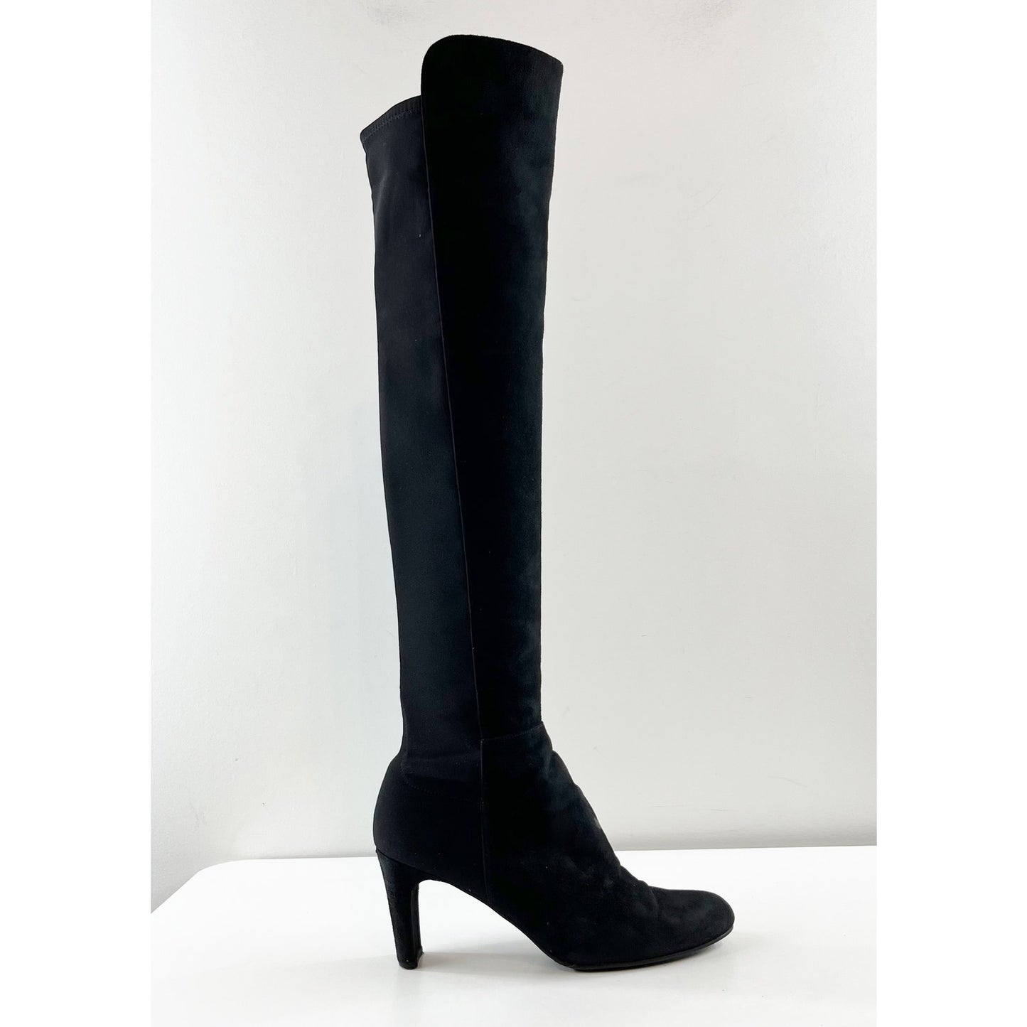 Stuart Weitzman Hijack Heeled Over The Knee Suede Black Boots 8