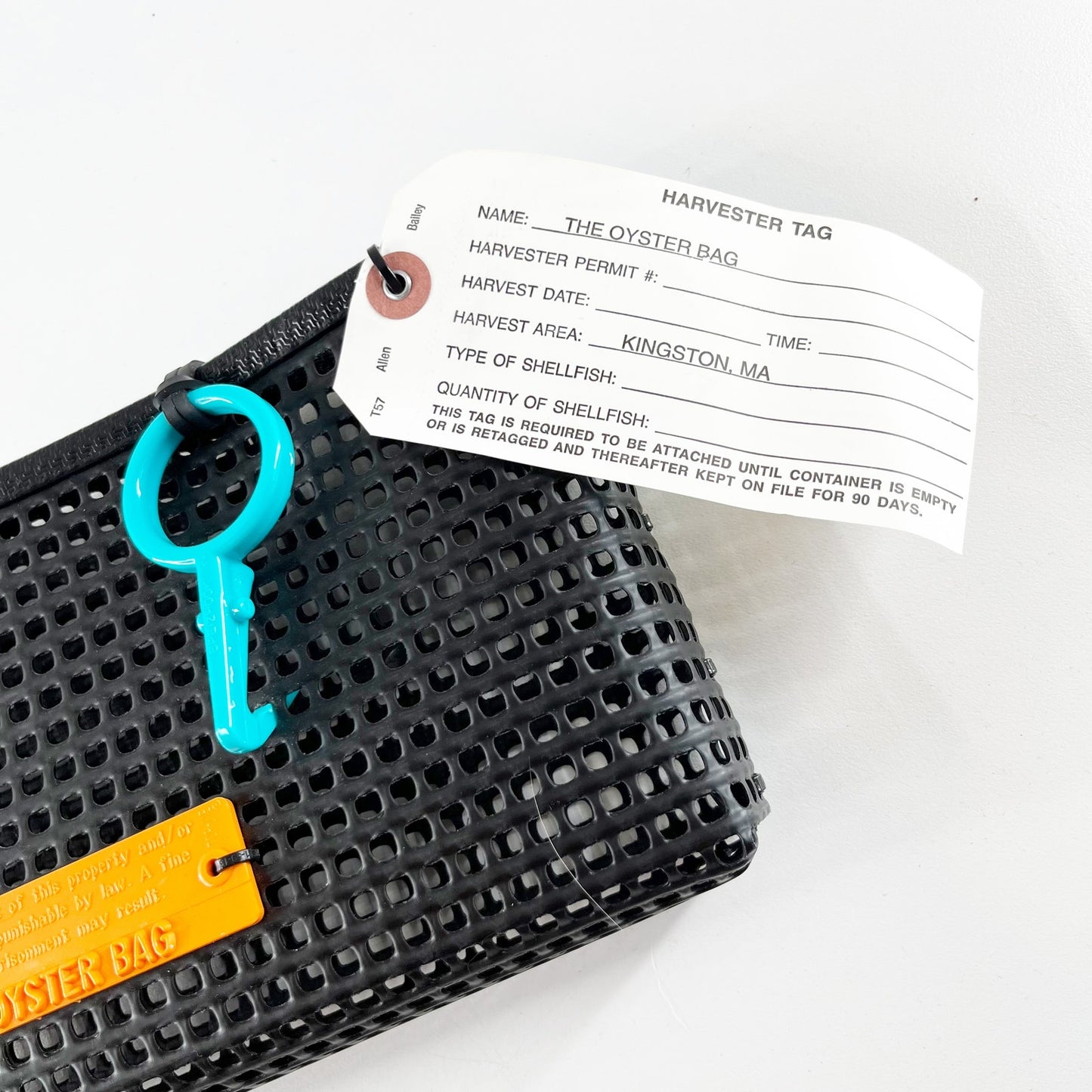 The Oyster Bag Mesh Clutch Handbag Black with Wristlet Strap