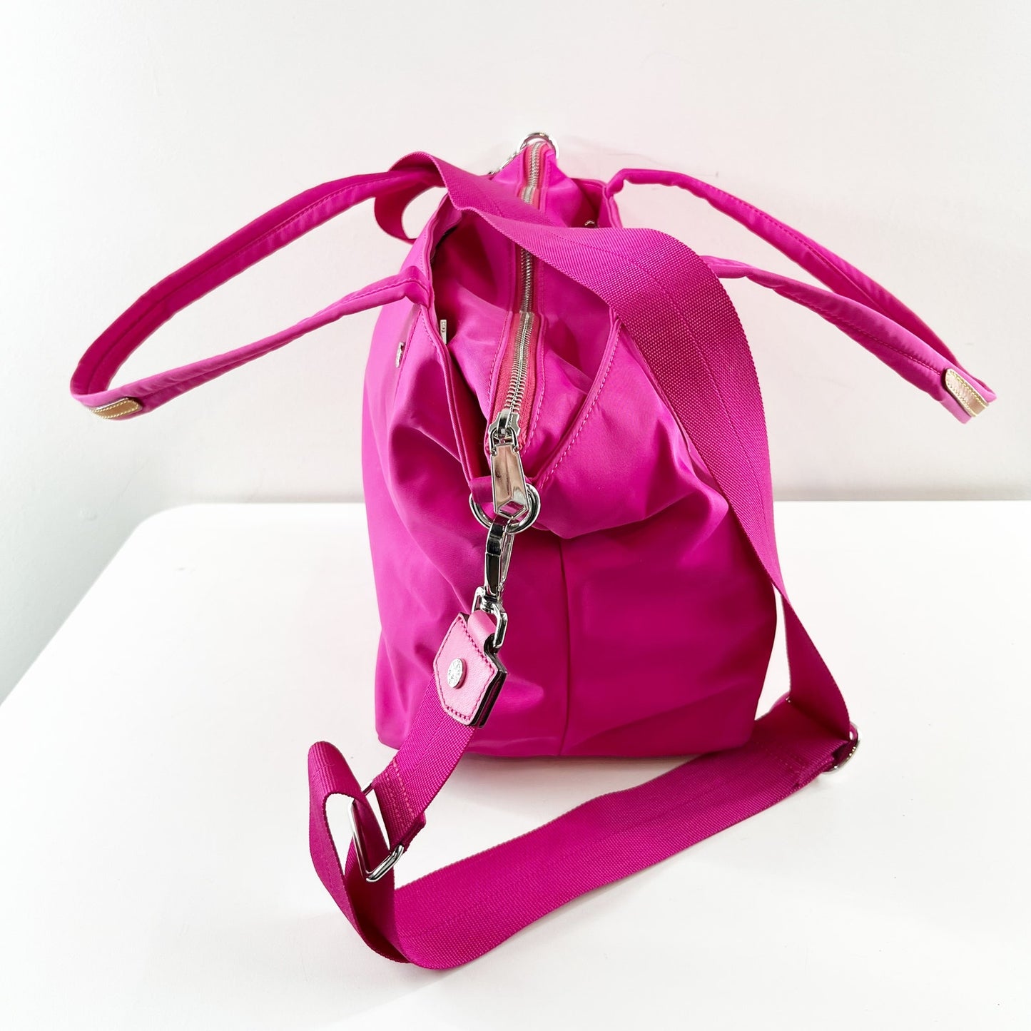 MZ Wallace Soho Nylon Tote Bag Purse Hot Pink