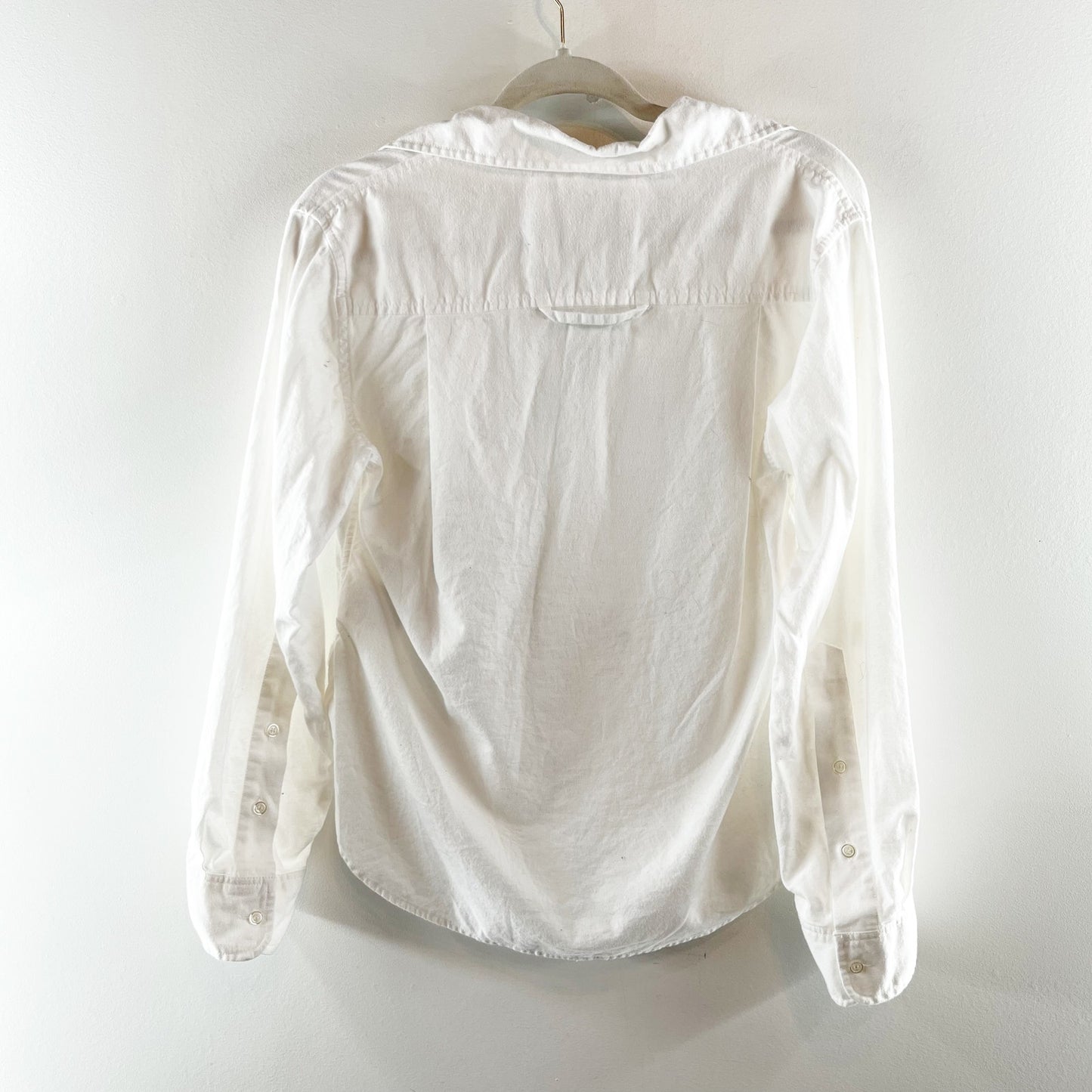 Citizens Of Humanity Kayla Long Sleeve Shrunken Shirt Top Vanilla White XS
