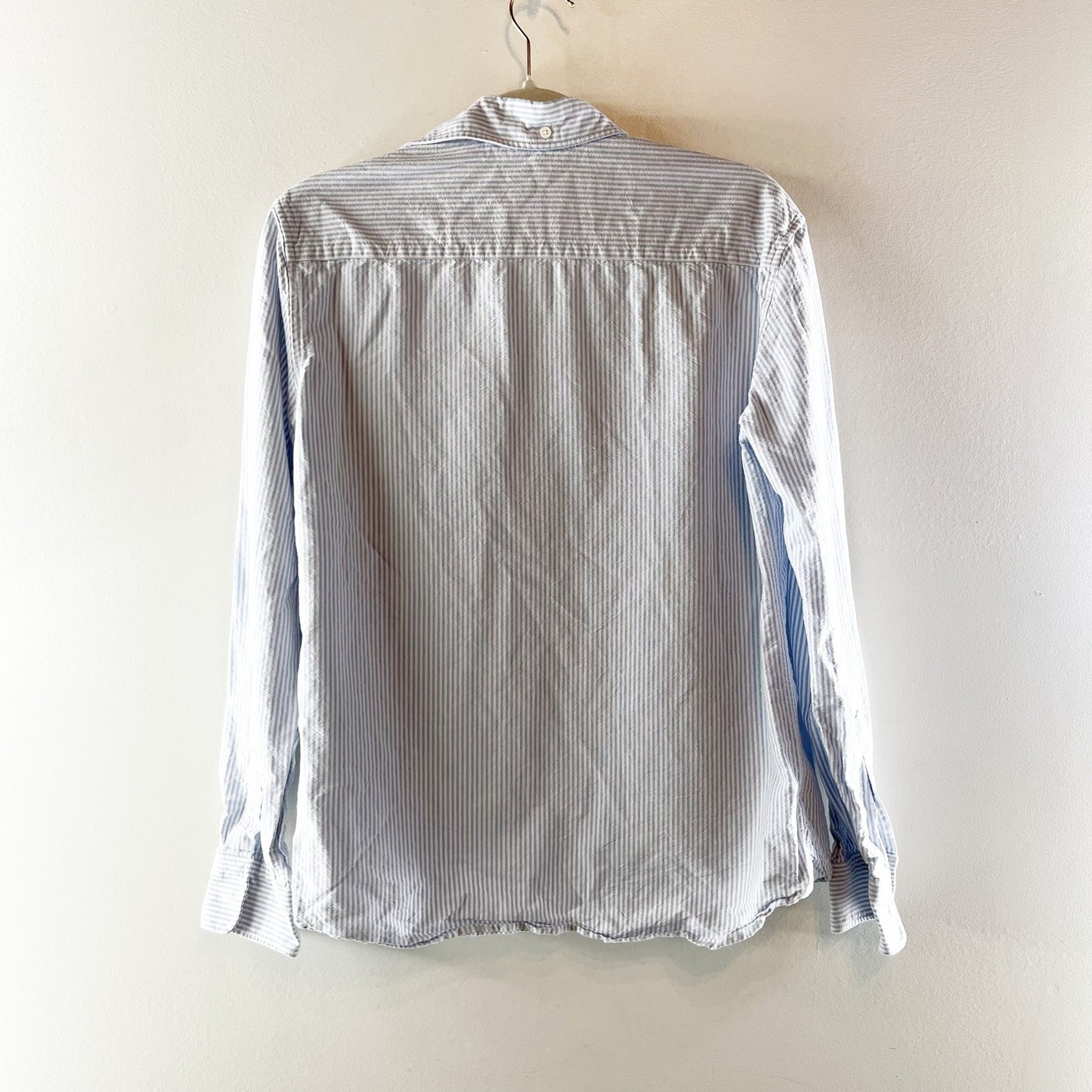 Brandy Melville Stephanie Long Sleeve Striped Button Down Shirt Blue M
