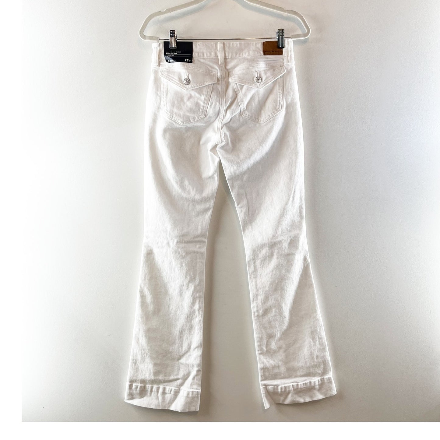 American Eagle Outfitters Super Low Rise Kick Bootcut Jeans White 4 Long