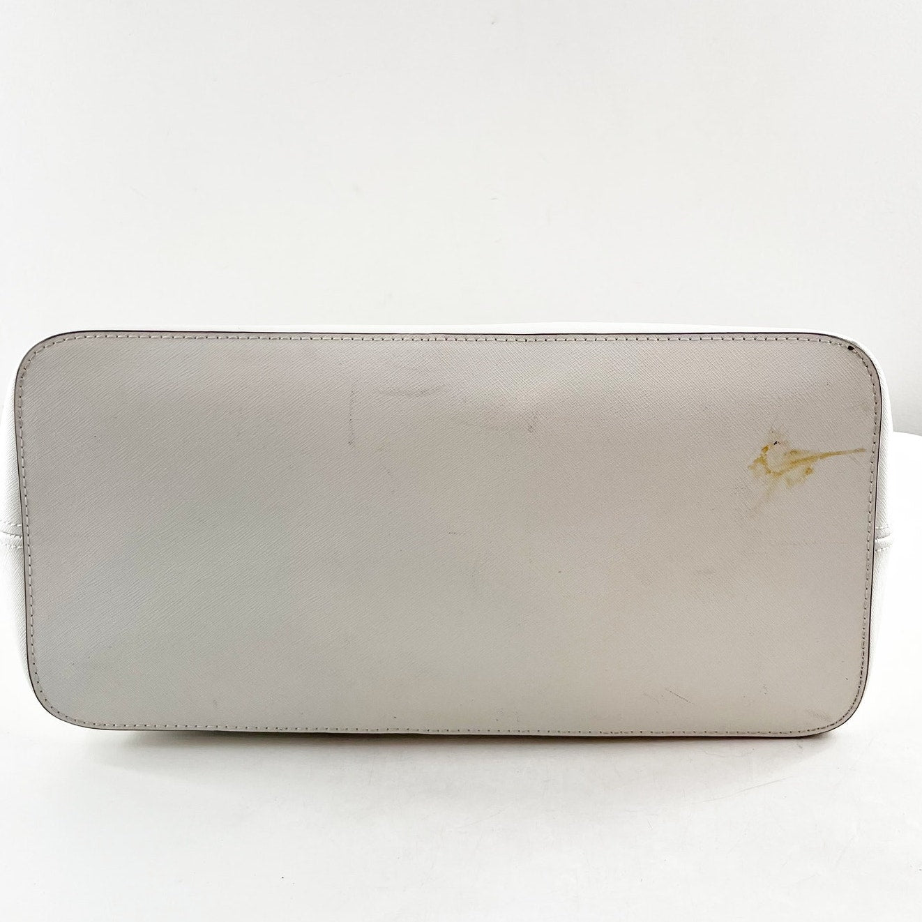 Michael Kors Violet Leather Large Carryall Tote Bag Purse Optic White