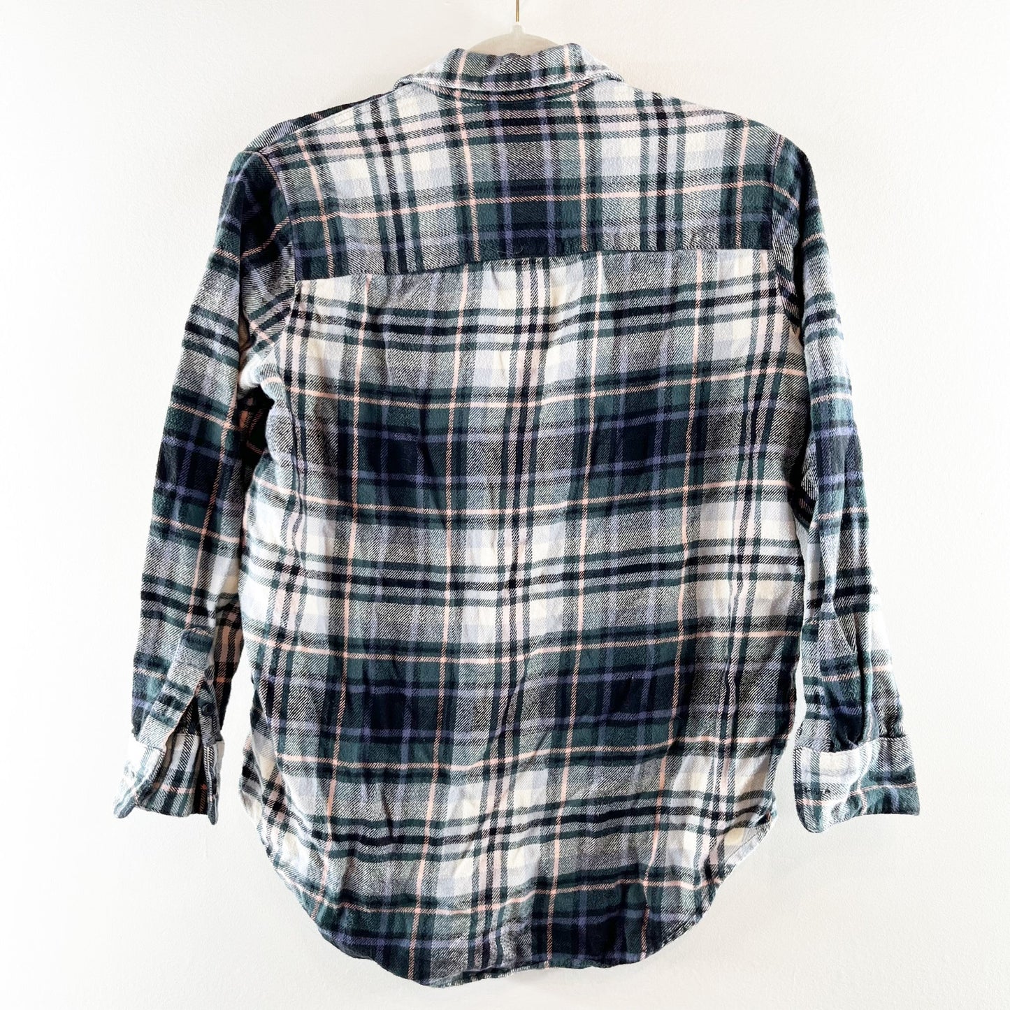 Madewell Flannel Plaid Sunday Button Up Shirt in Cronston Green XS