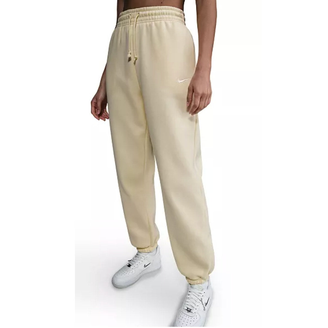Nike Sportswear Phoenix Fleece High-Waisted Oversized Sweatpants Joggers Cream M