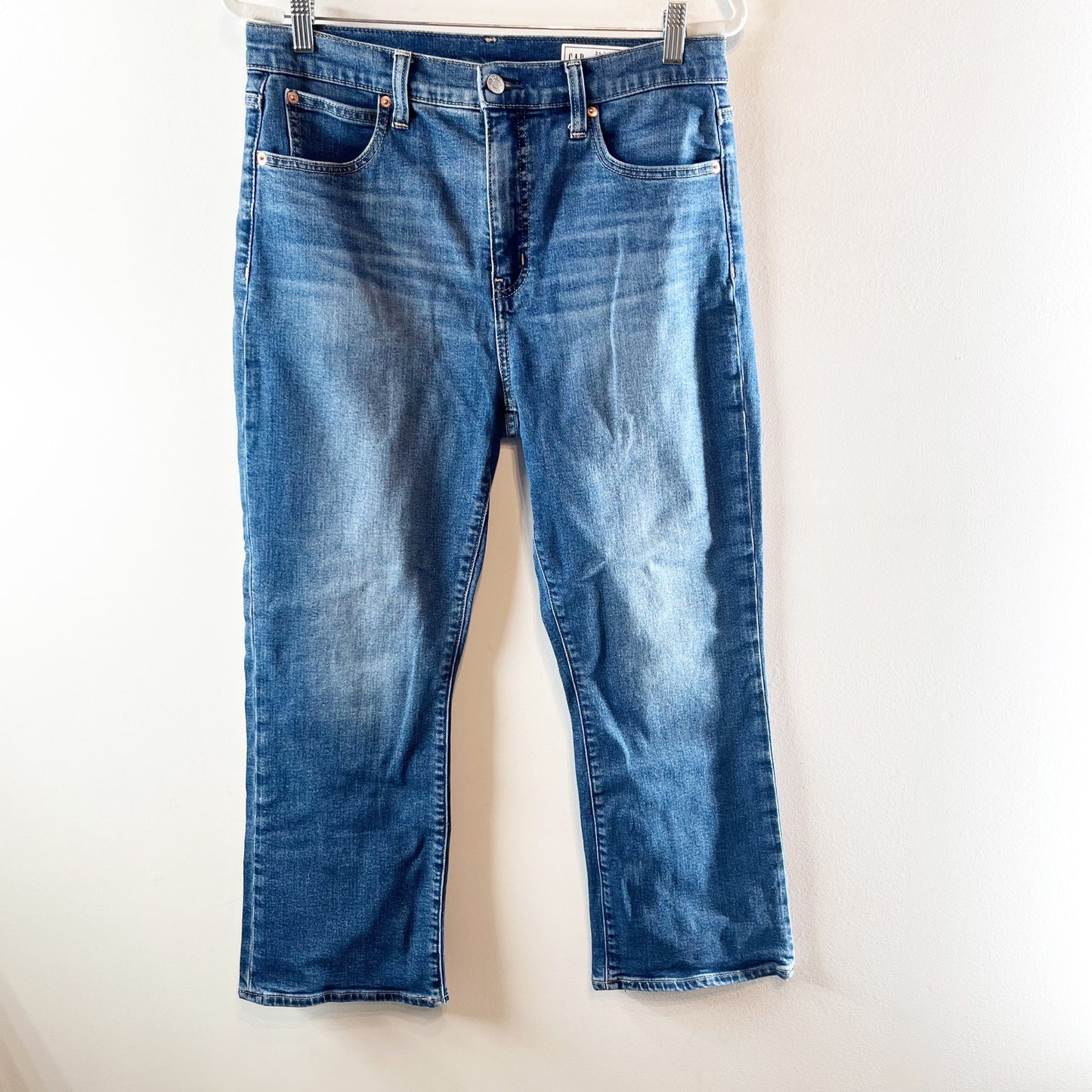 Gap Kick Fit High Rise Denim Flare Jeans Medium Wash Blue 31 / 12