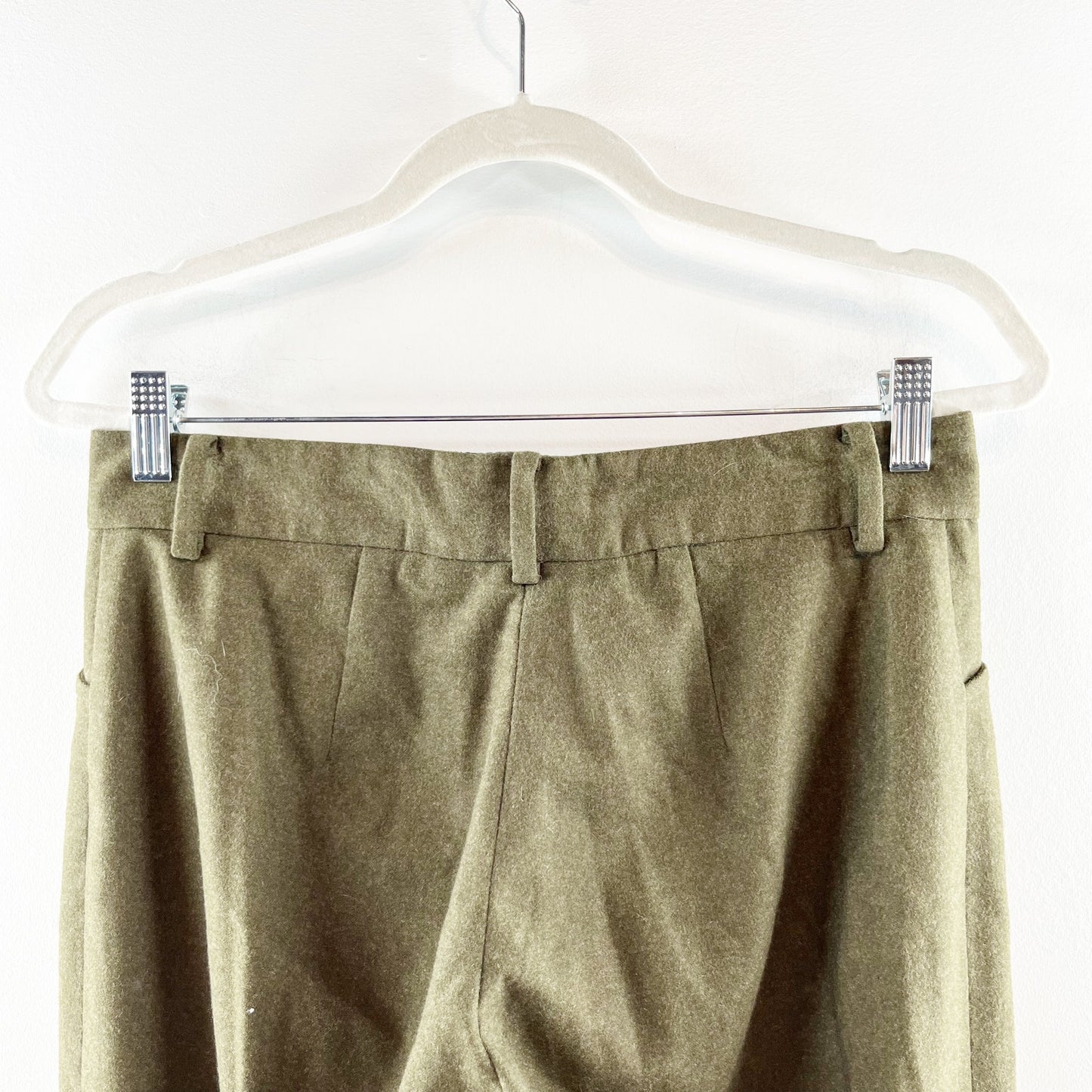 Ralph Lauren Mid Rise Wool Blend Cuffed Trouser Dress Pants Green 8