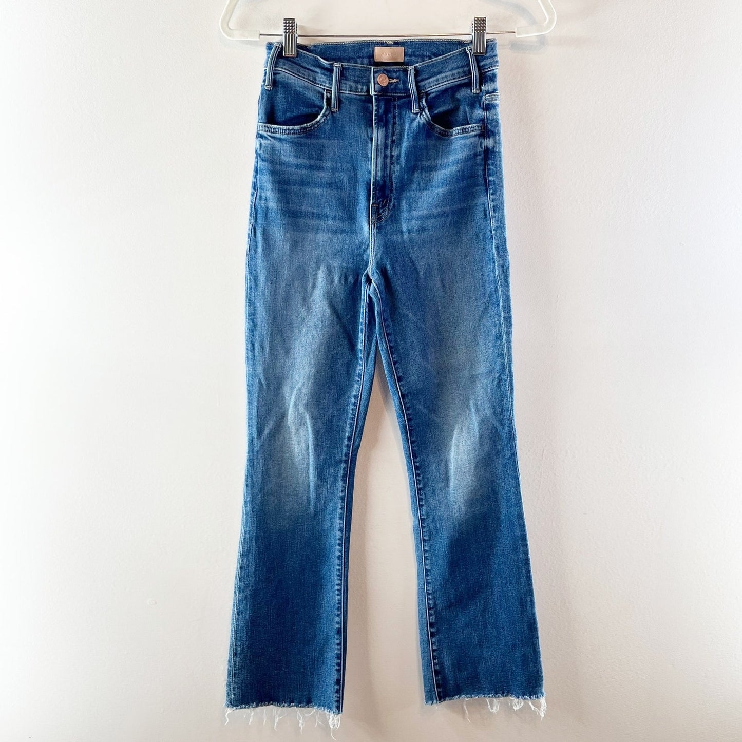Mother The Hustler Ankle Fray High Rise Jeans Healing Jar Blue 26 / 2