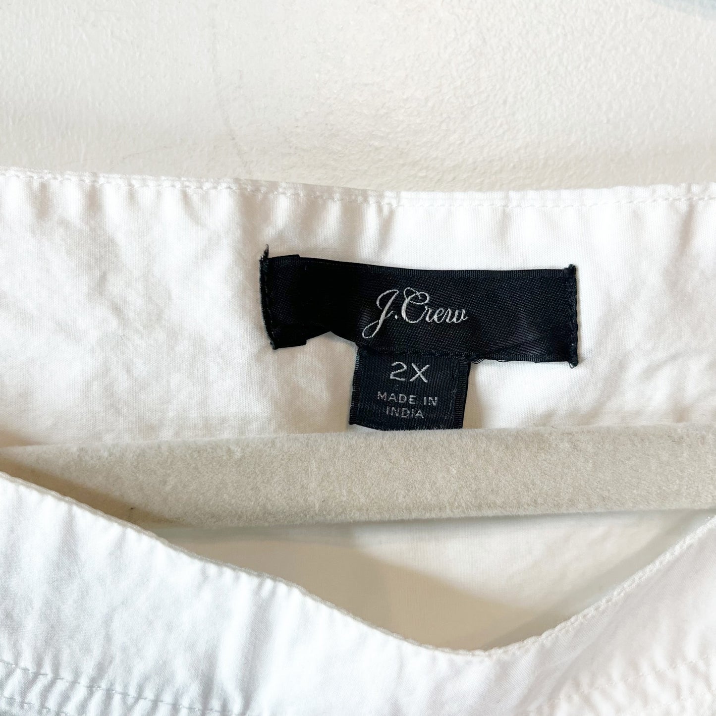 J. Crew Short Puff Sleeve Boat Neck Cotton Poplin Boxy Blouse Top White Plus 2X