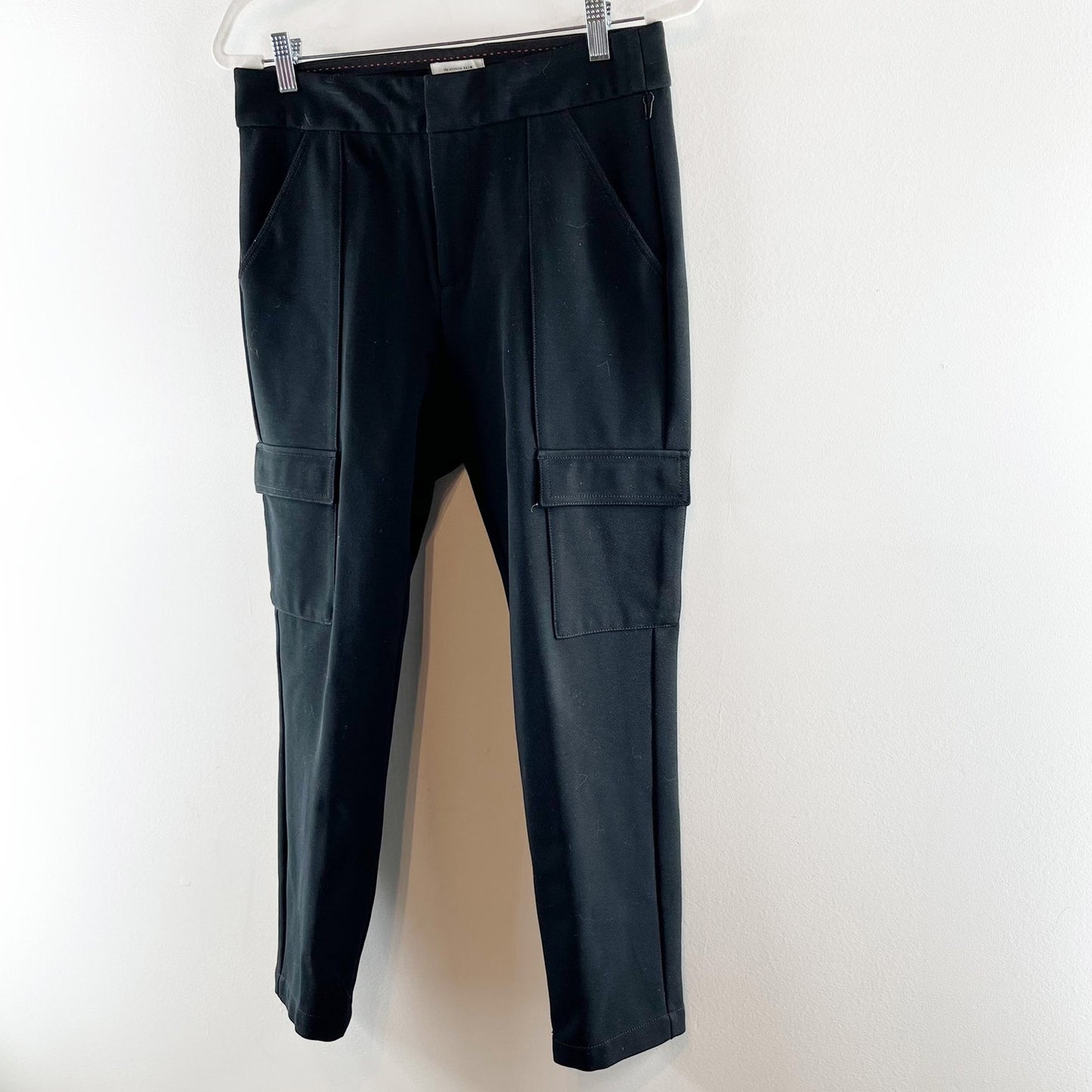 Anthropologie Essential Slim High Rise Cargo Pants Black 6