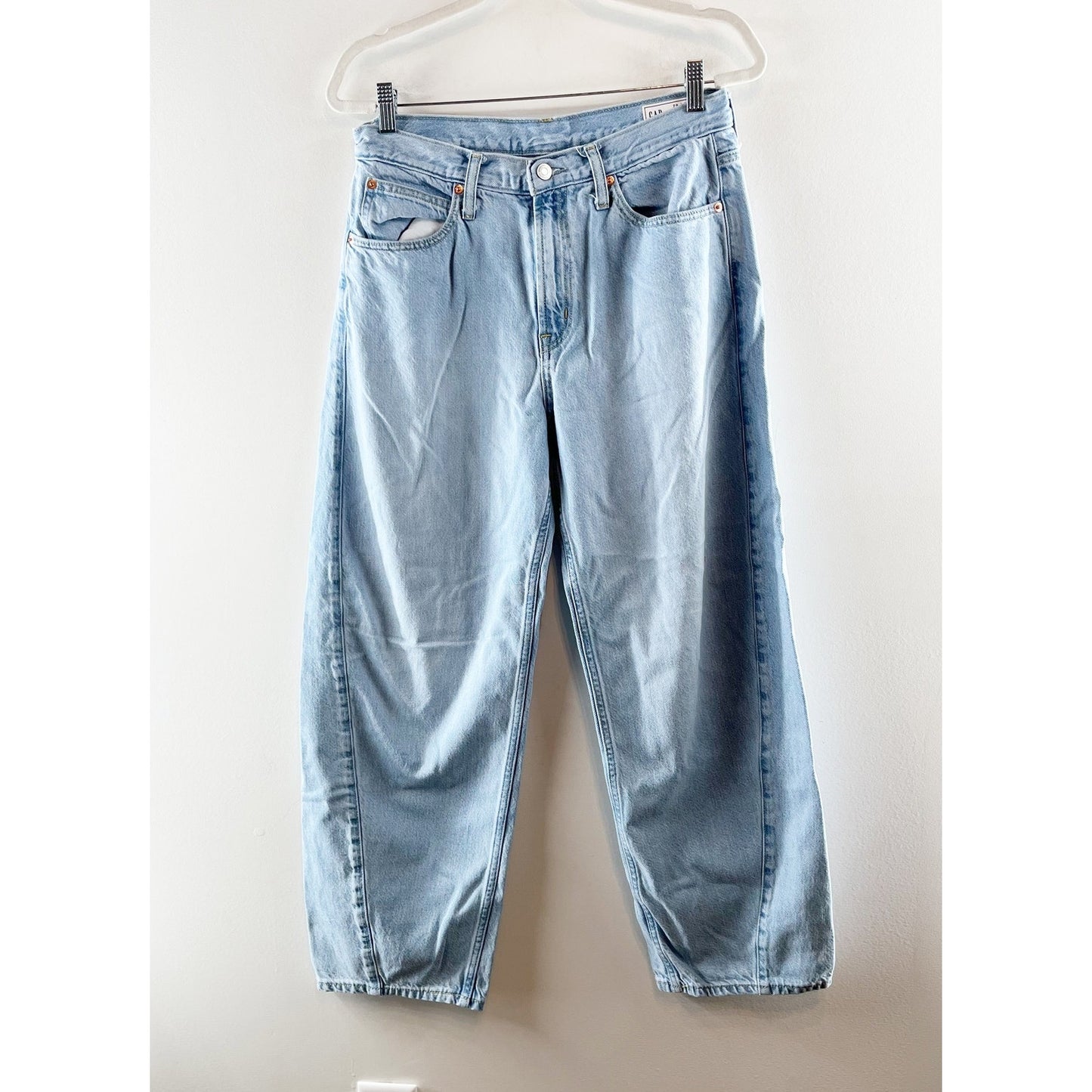 GAP High Rise Ultrasoft Barrel Jeans Light Indigo Blue 29 / 8