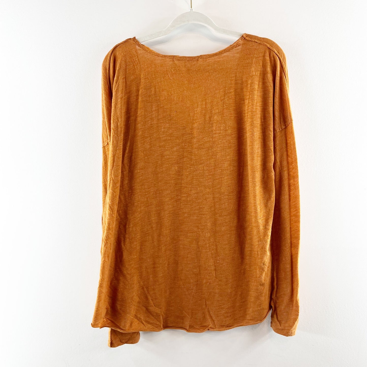 Free People Sienna Snap Cuff Scoopneck Oversized Tee Shirt Gold Bronze Medium