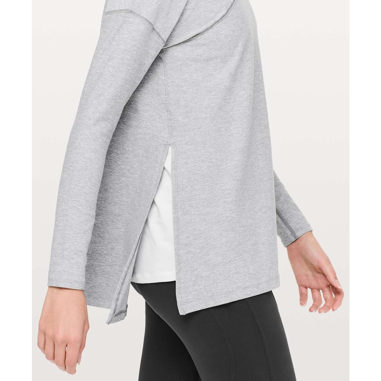 Lululemon Athletica Hit Unwind Long Sleeve T-Shirt Heathered Magnet Grey Small