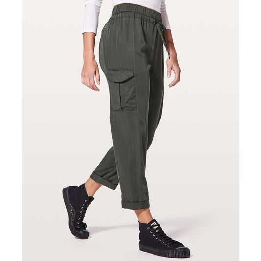Lululemon Move Lightly Cargo Pant 25" Evergreen Green 10