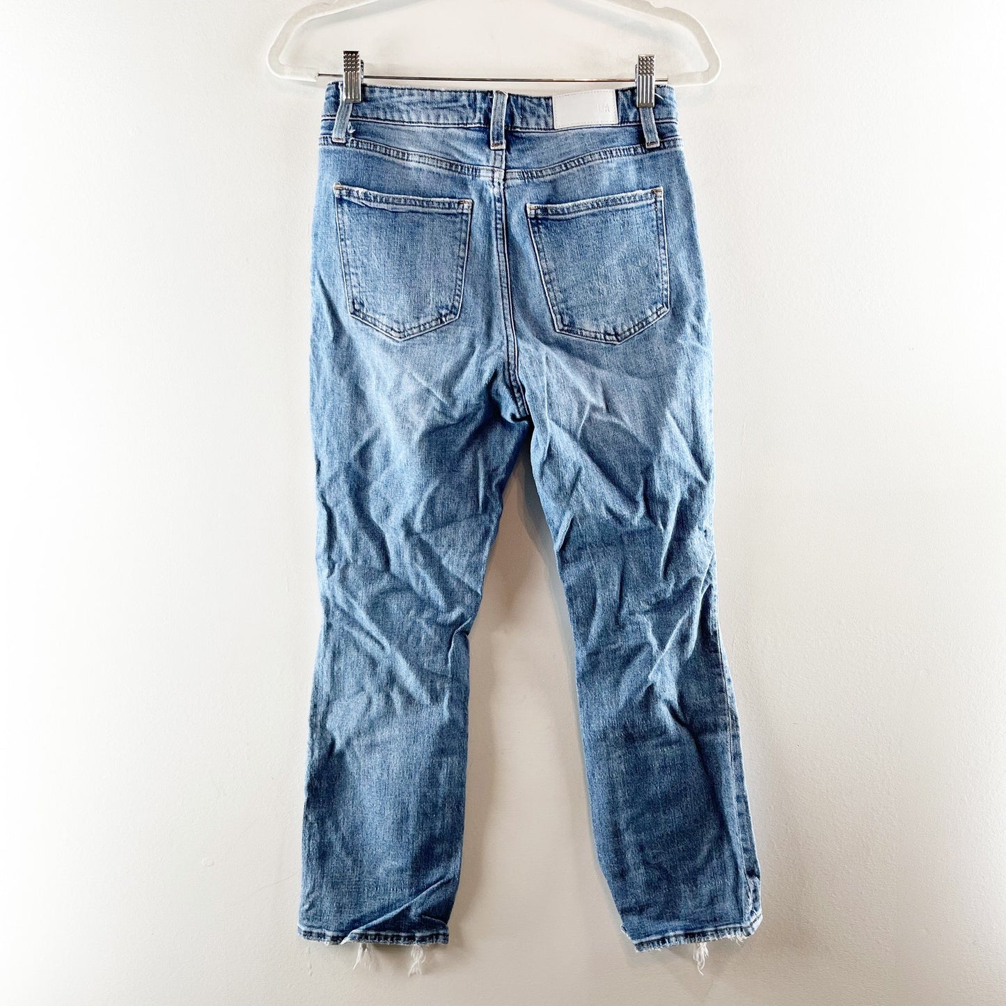 Pistola Lennon High Rise Distressed Crop Bootcut Jeans Medium Wash 26