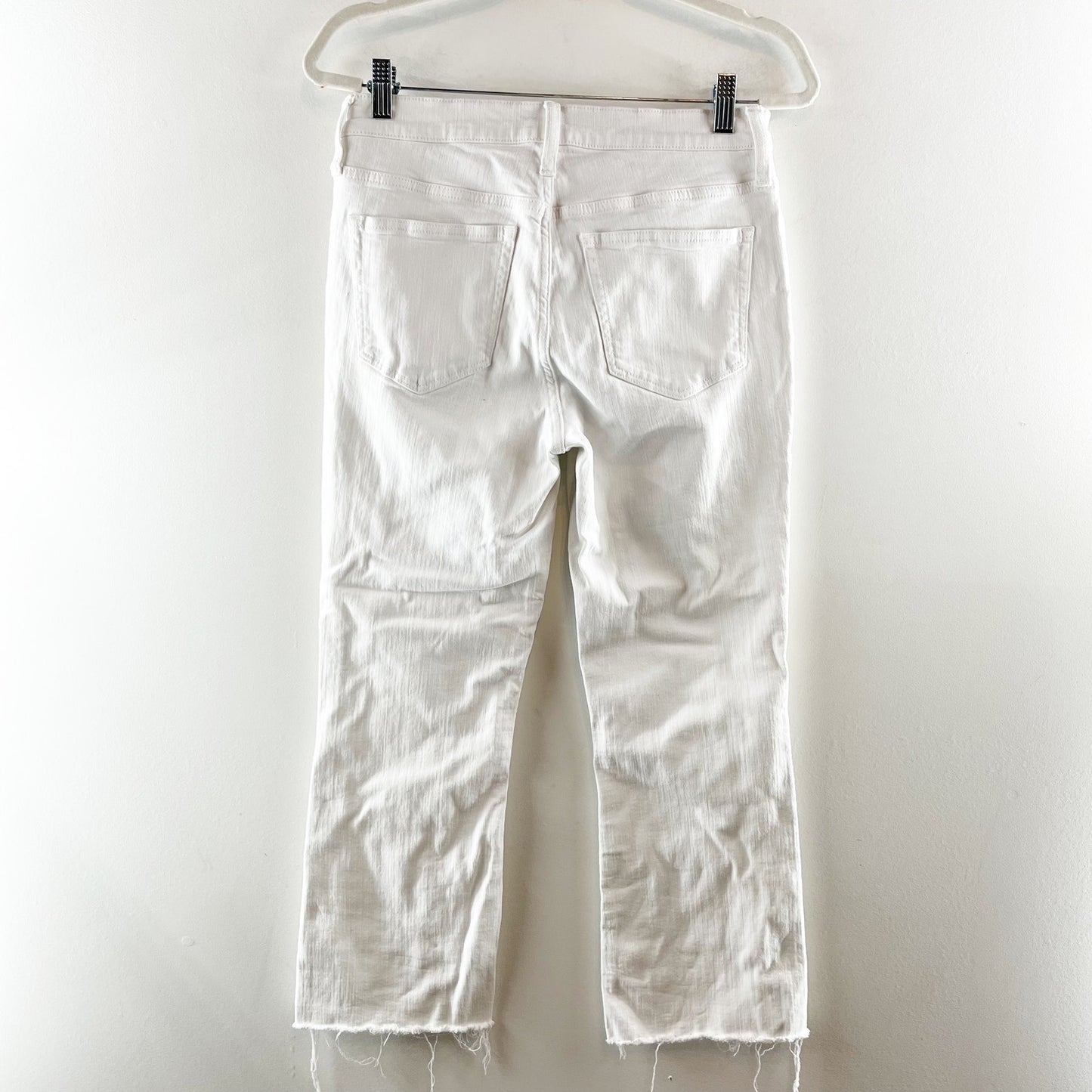 J. Crew Mid Rise Flare Crop Raw Hem Jeans White 29 / 8