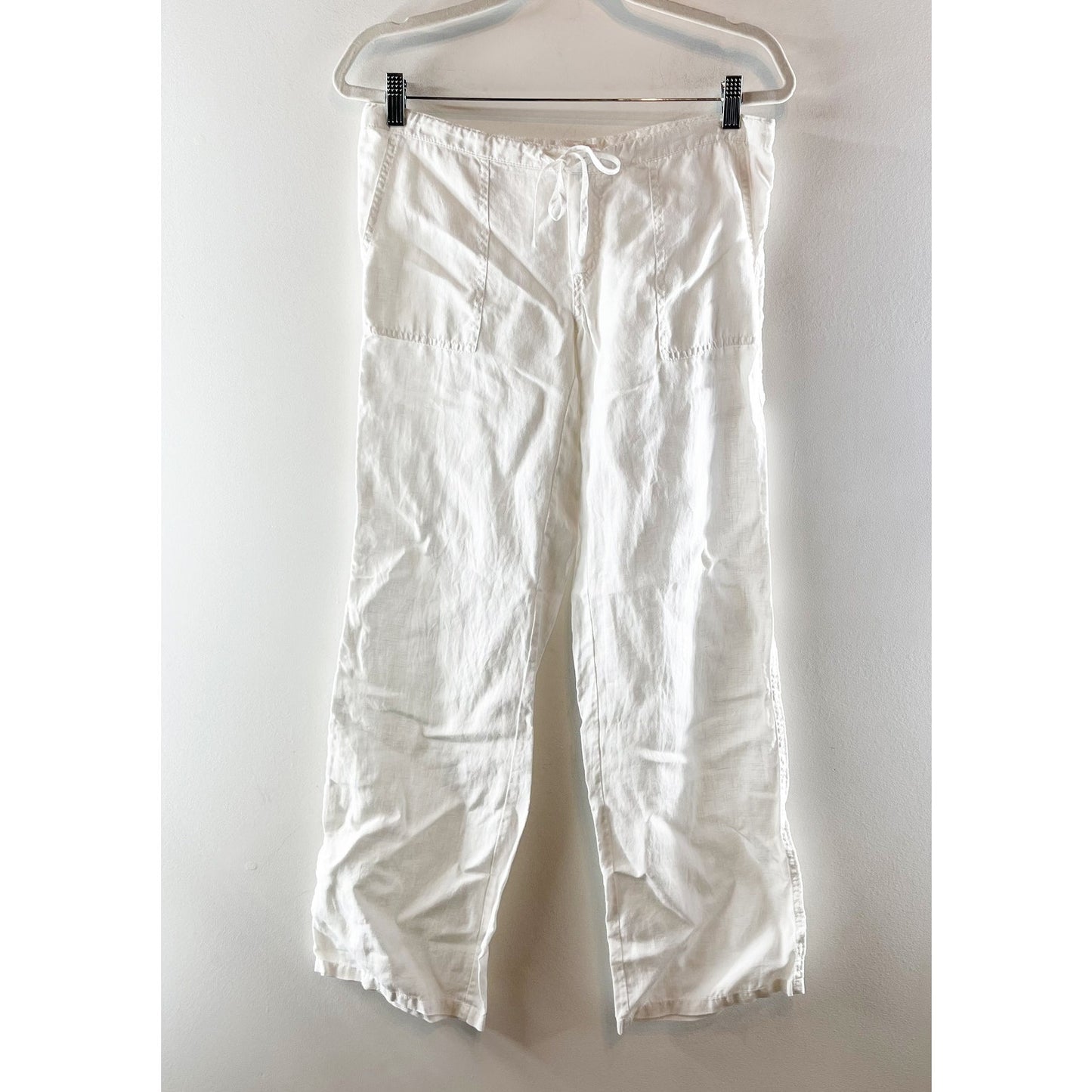 Victoria's Secret Low Rise Wide Leg Linen Beach Pants White 0