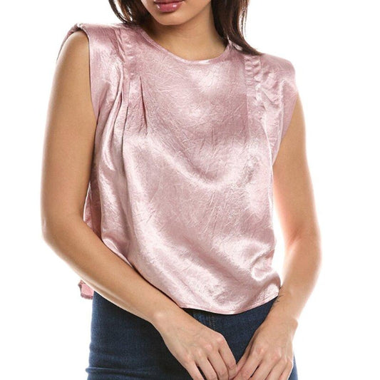 LNA Paige Shine Muscle Sleeveless Tank Top Pink Medium