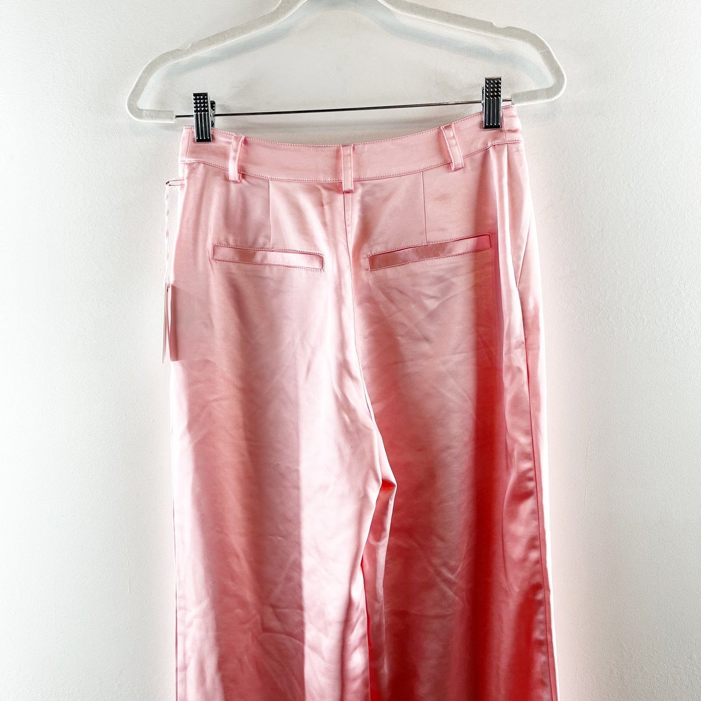 Good American High Rise Satin Trouser Pants Bubble Pink 0 / 25