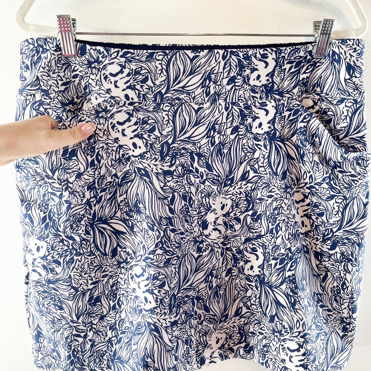 Lilly Pulitzer Luxletic Monica Printed Mini Tennis Skirt Skort Blue 12