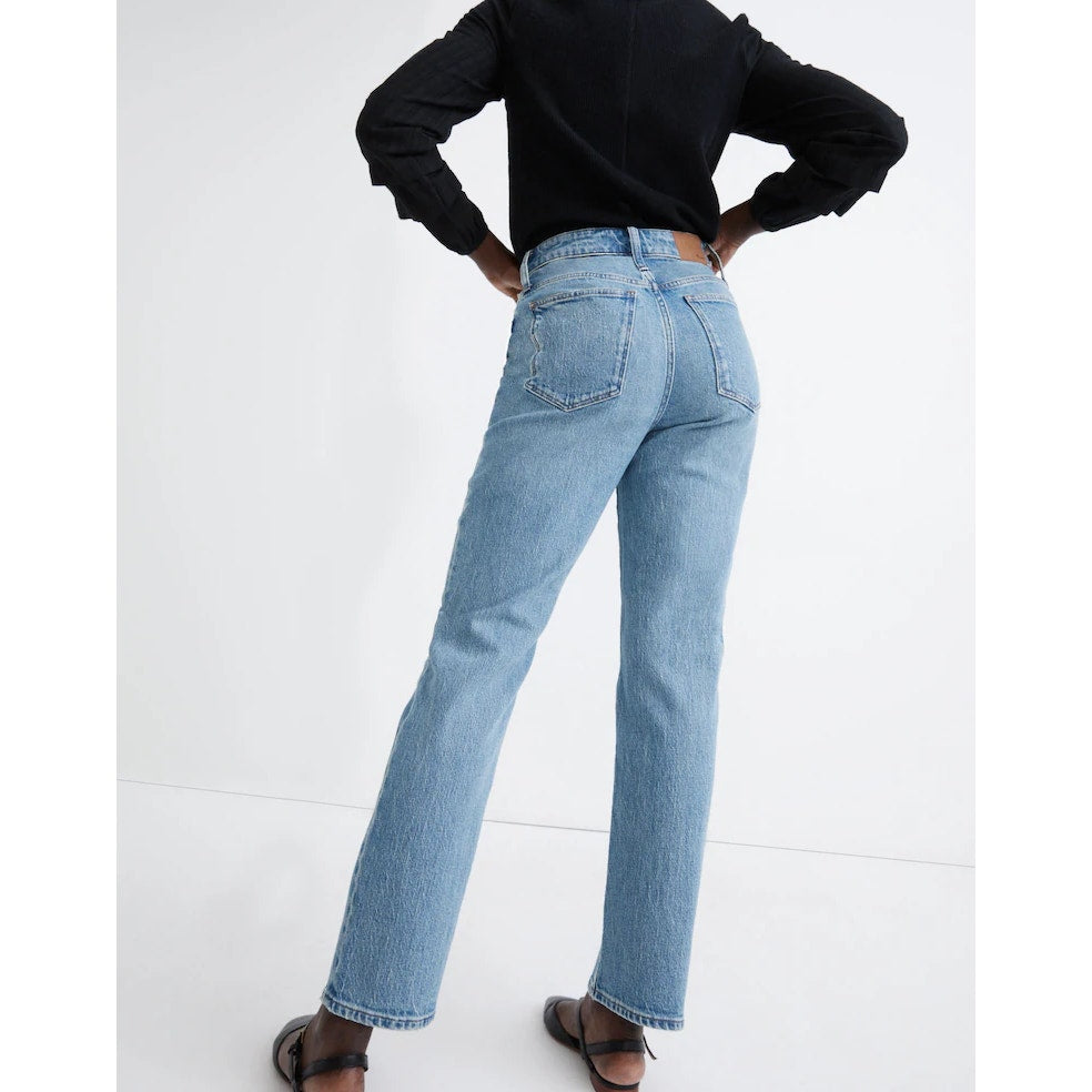 Madewell The Curvy Perfect Vintage High Waisted Straight Jeans Hoye Wash 28 P