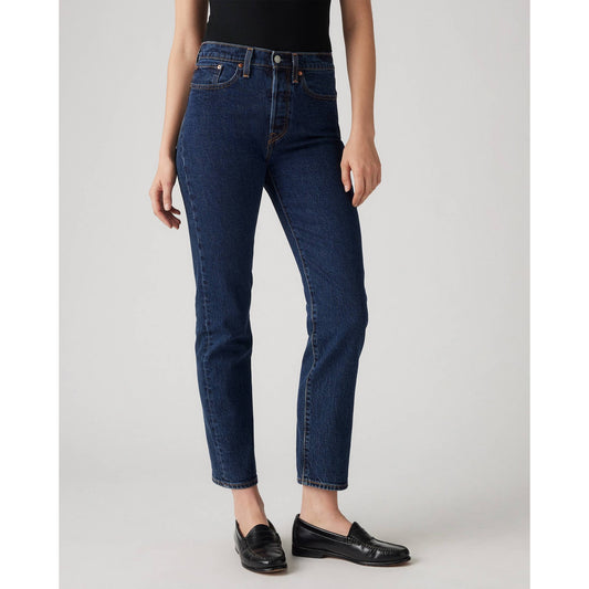 Levi's High Rise Button Fly Denim Wedgie Straight Jeans Salsa Dark Stone Blue 26
