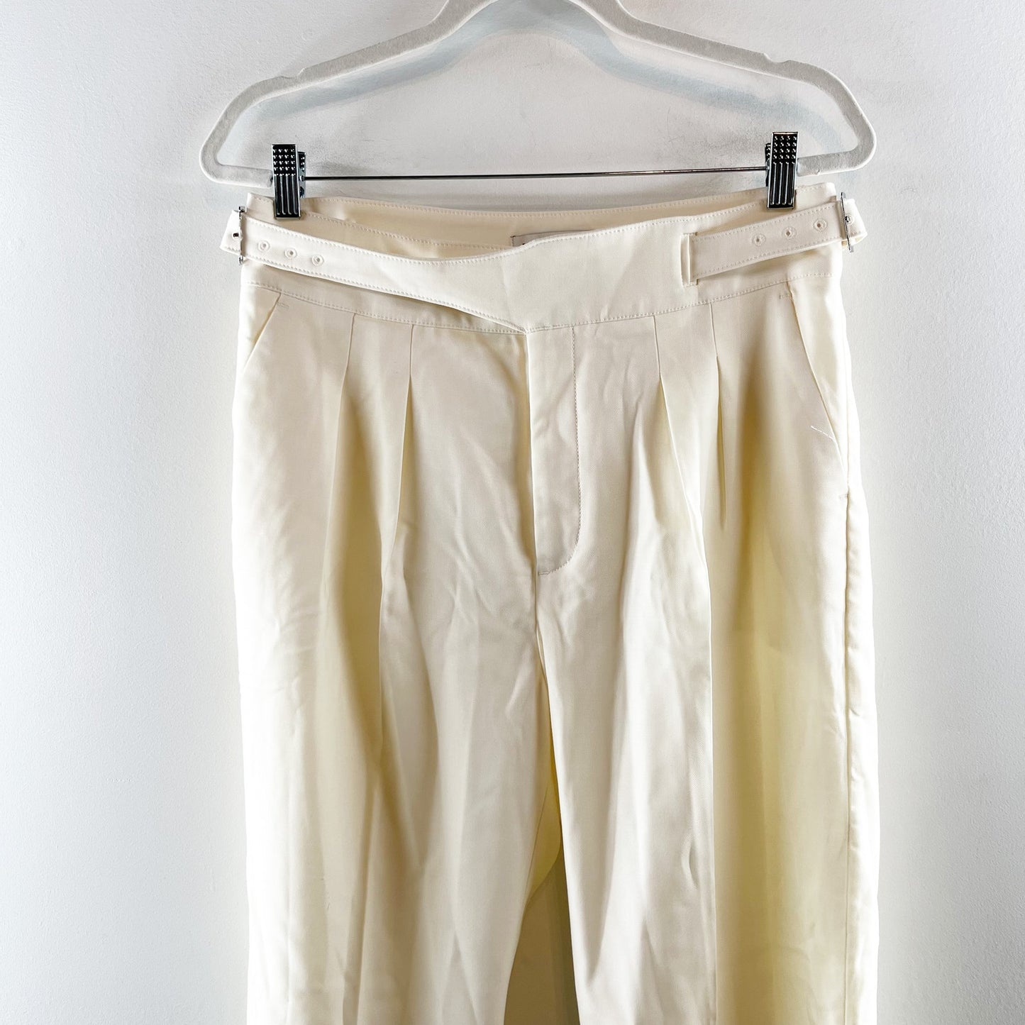 Banana Republic Heritage Explorer High Rise Italian Wool Dress Pants Cream 8