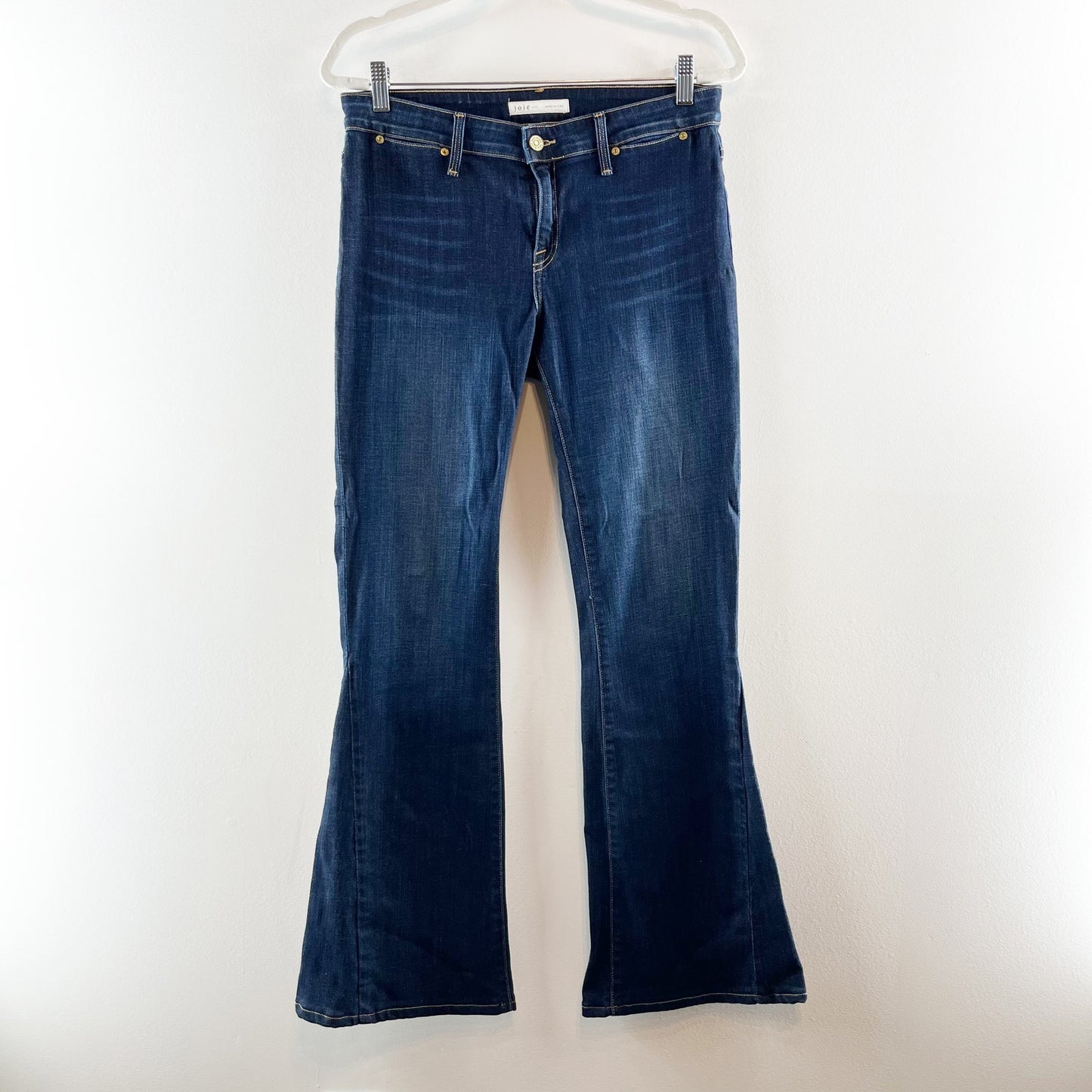 Joie Ravine Mid Rise Whiskered Denim Flare Leg Jeans Blue 29 / 8