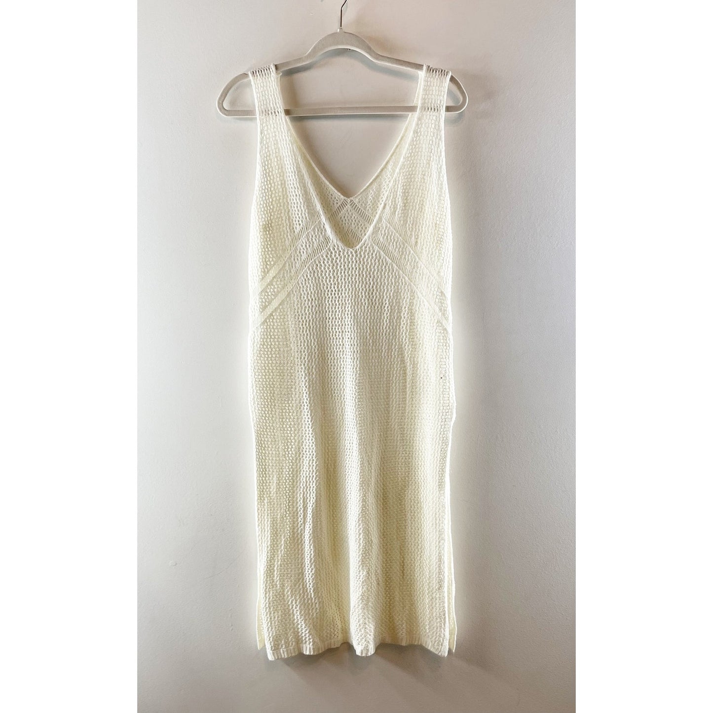 Cupshe Hollow Out Sleeveless Midi Cover Up Dress Cream White Small