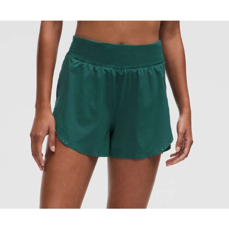 Lululemon Fast and Free Reflective High-Rise Shorts 3" Storm Teal Green 14