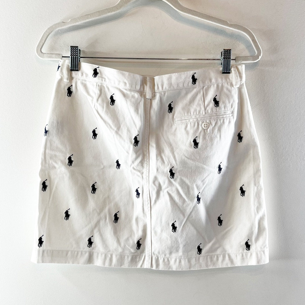 Polo Ralph Lauren Sport Embroidered Logo High Waisted Mini A-Line Skirt White 2