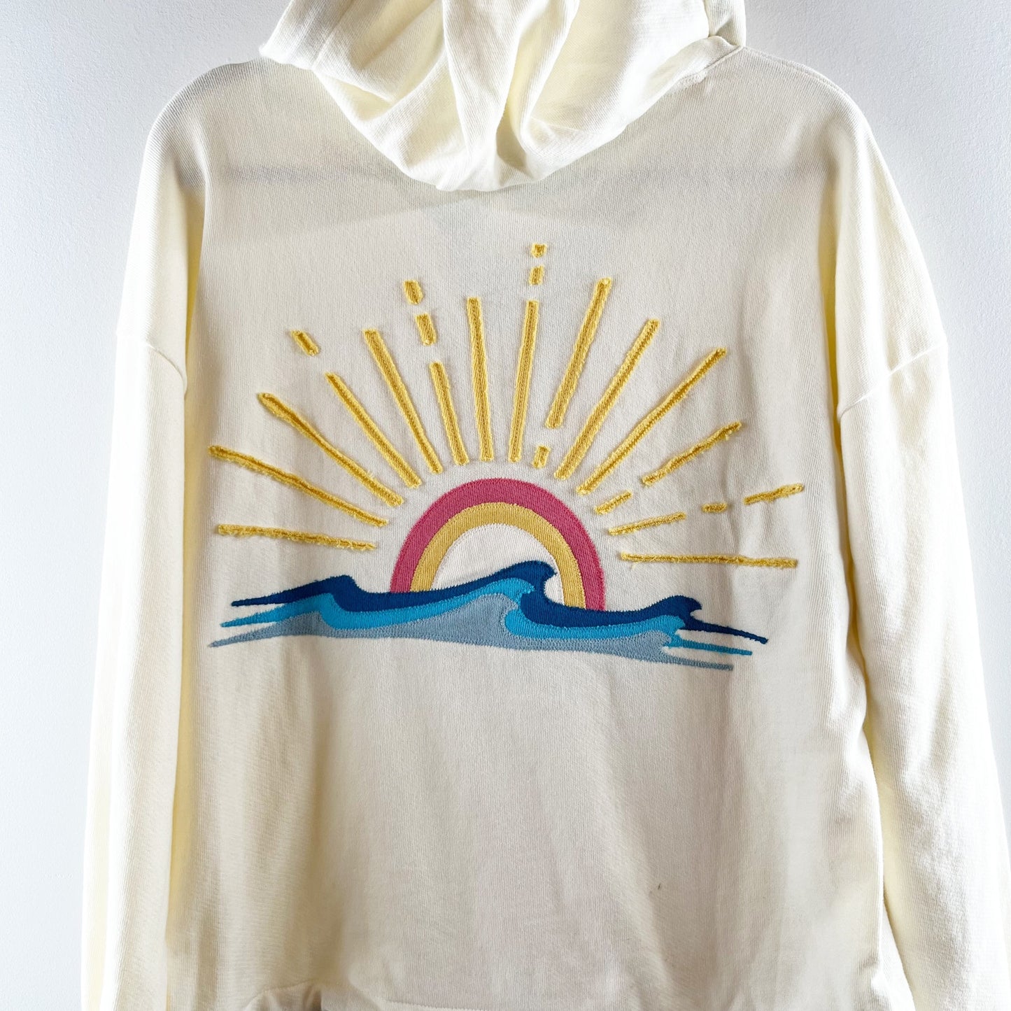 Faherty Daybreak Beach Rays Anorak Hoodie Sweatshirt Cream XS