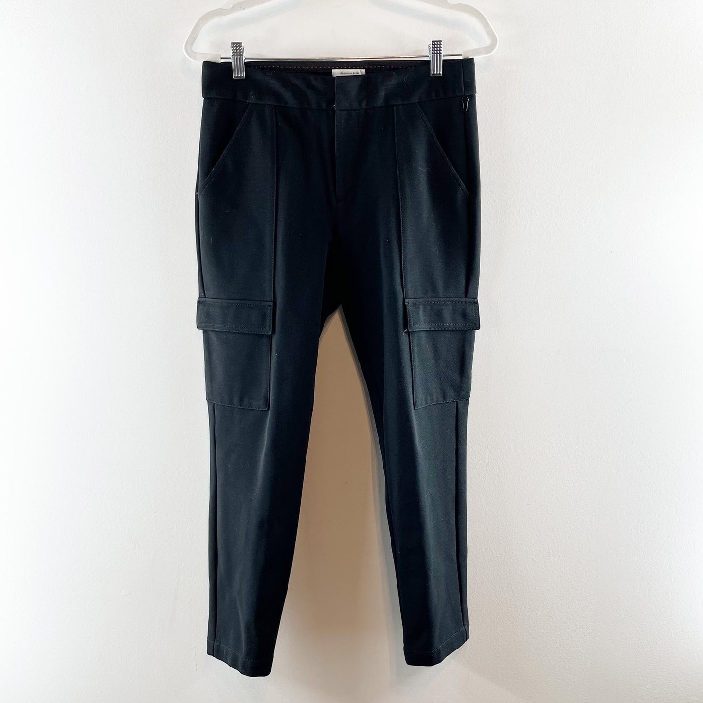 Anthropologie Essential Slim High Rise Cargo Pants Black 6