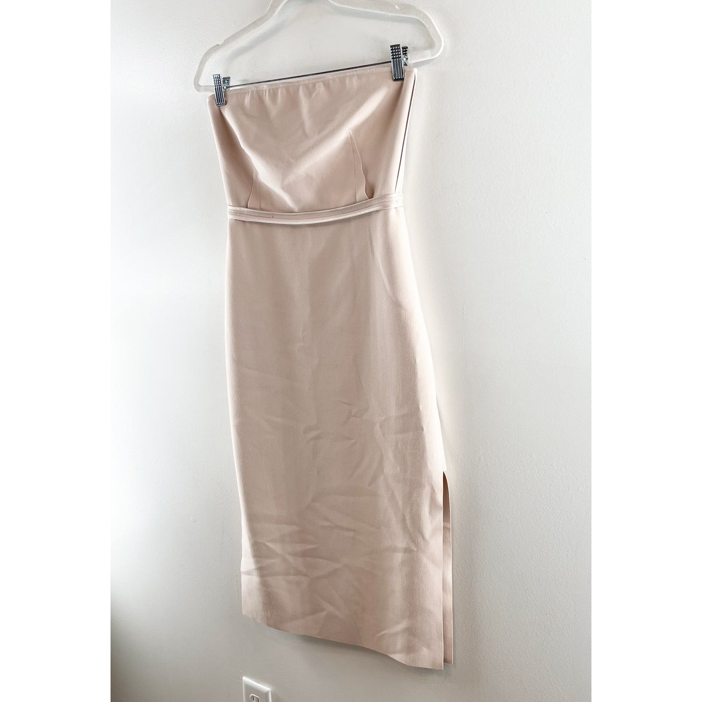 Elizabeth and James Sierra Strapless Pencil Midi Dress Blush Pink 2