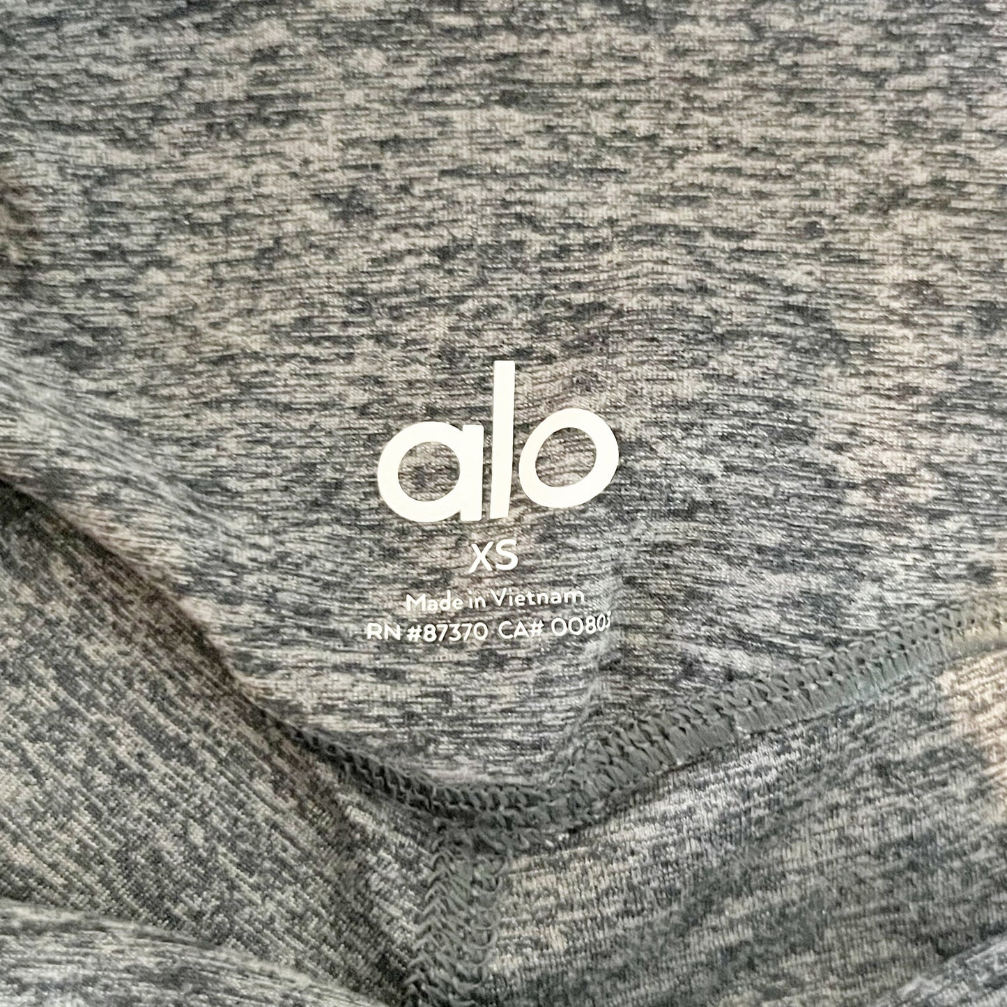 ALO Alosoft Lavish Sports Bra and Highlight 7/8 Leggings Set Dark Heather Gray