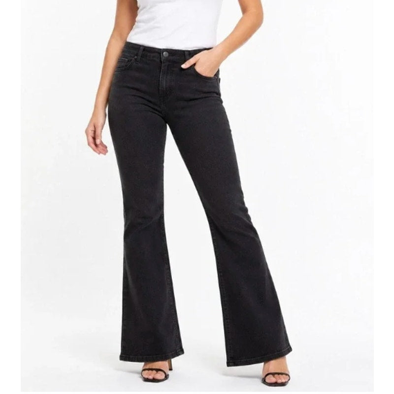 Old Navy High Rise Wow Flare Jeans Black 12