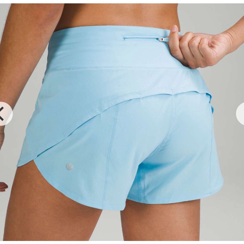 Lululemon Speed Up Mid-Rise Lined Short 4" Blue Chill 6