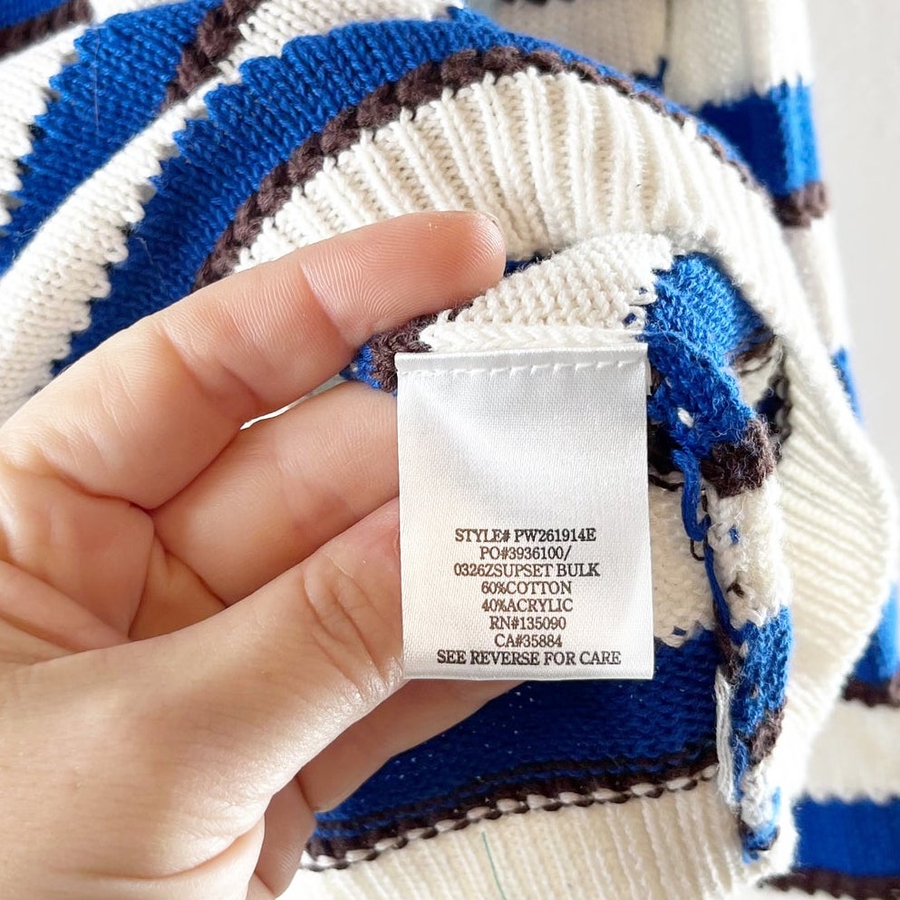 Z Supply x Evereve Prado Striped Crewneck Sweater White Blue XS